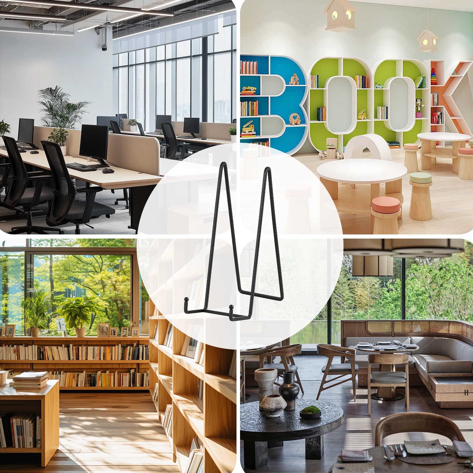 Large Plate Holder Display Stand - 12 inch Super Tall Big Plate Stands for Heavy Duty Display - Metal Picture Frame Stand - Tabl