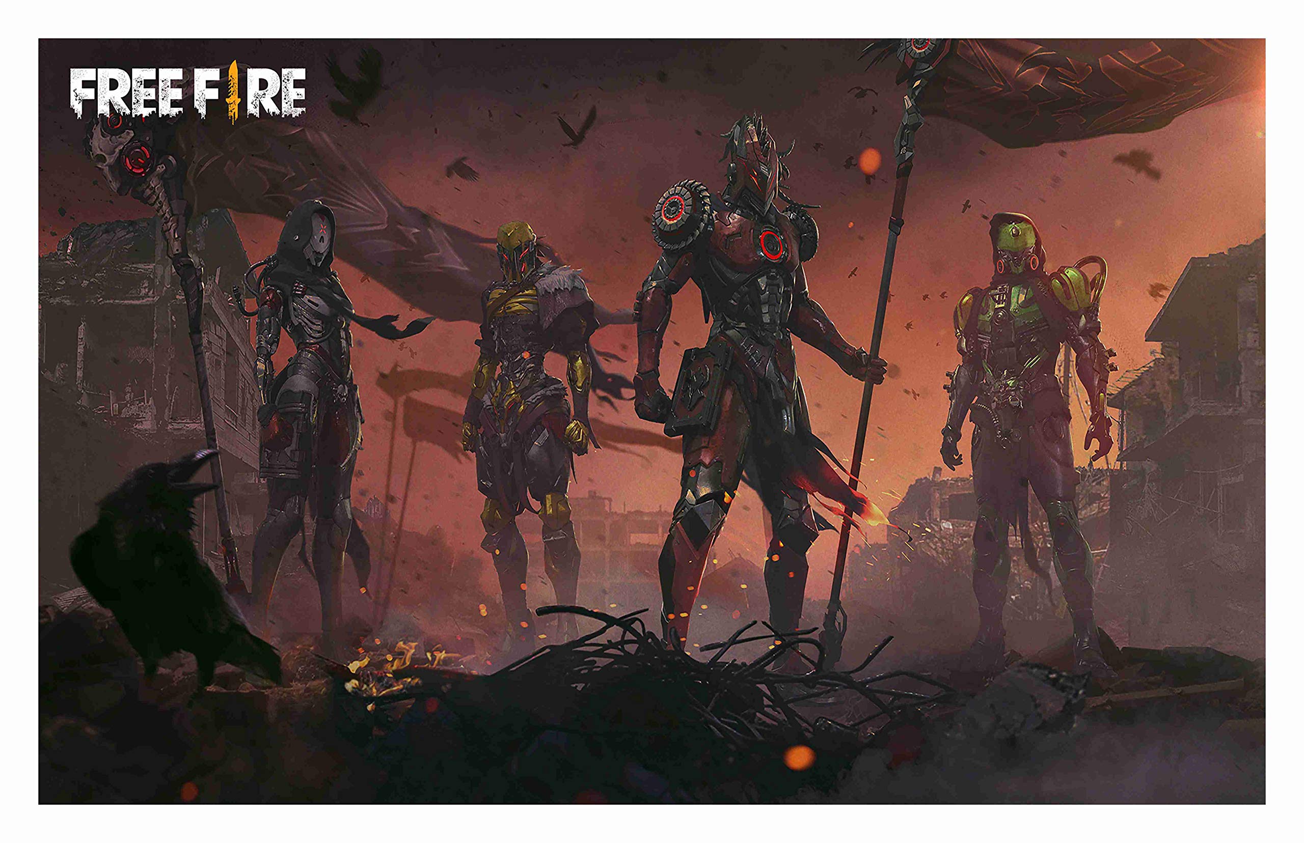 Baldau Prints Free Fire Game Wall Poster For Room (Gloss Laminated, 12X18 Inch, 300 Gsm) F-233