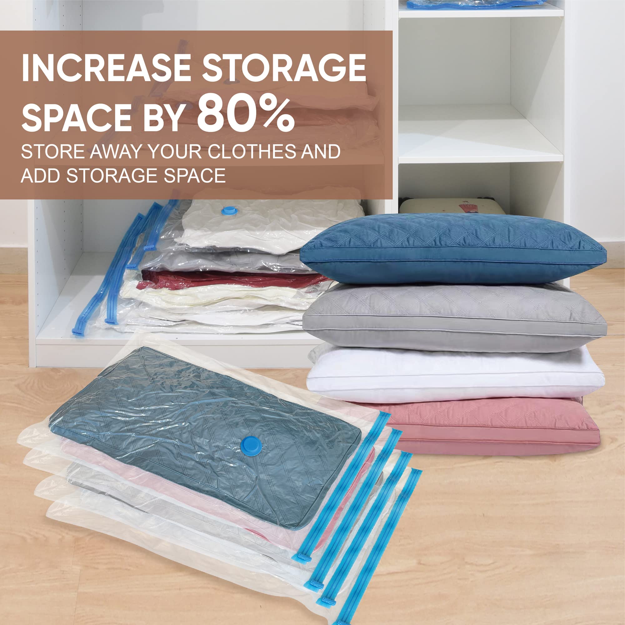 Vacuum Storage Bags  10 Small Space Saver Bags Vacuum Seal/Sealer Bags with Pump for Clothes  Comforters  Blankets  Bedding