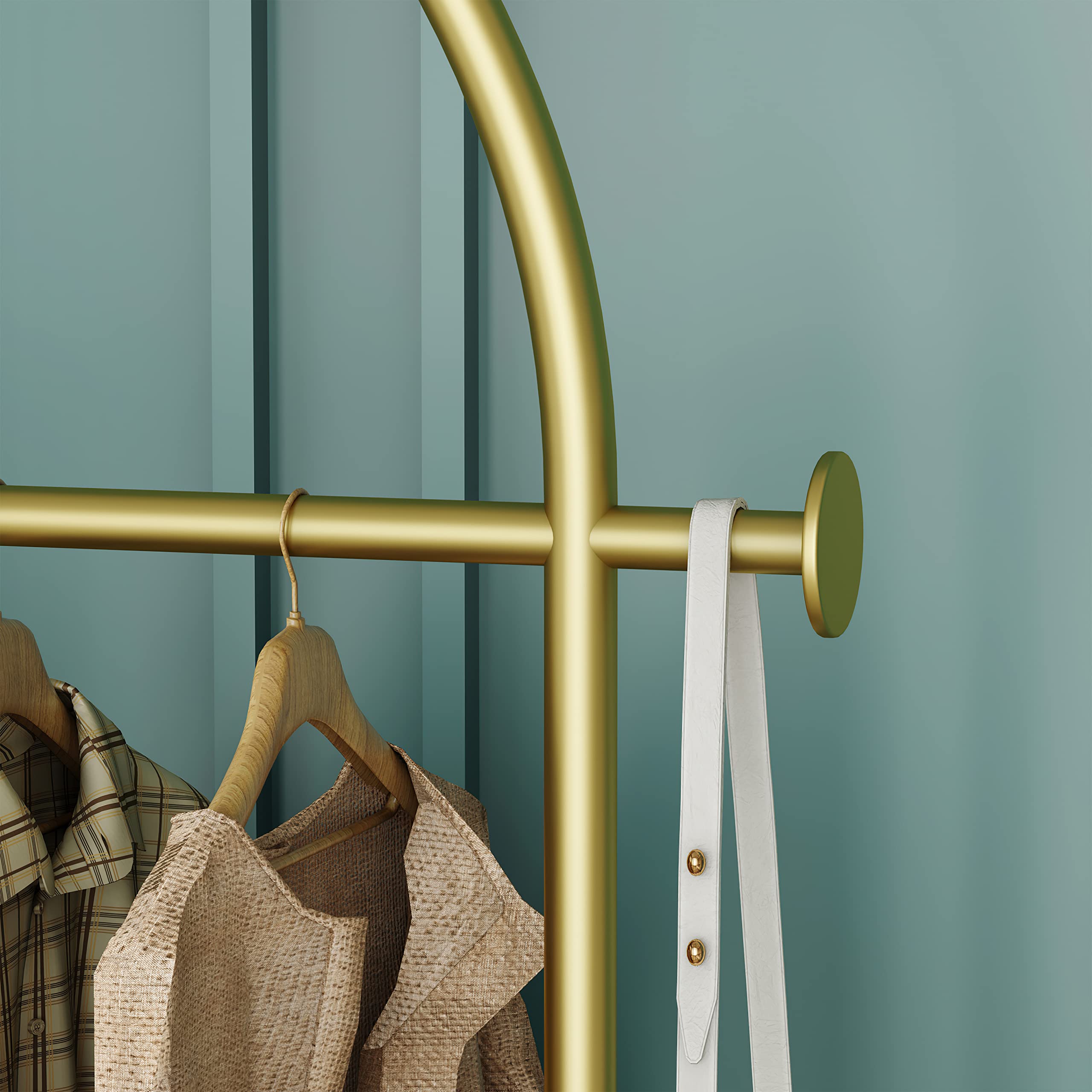 Gold Coat Rack, Modern Garment Rack With Marble Base, Heavy-Duty Clothing Racks Freestanding, Can Hang Clothes, Hat, Scarf, Orga