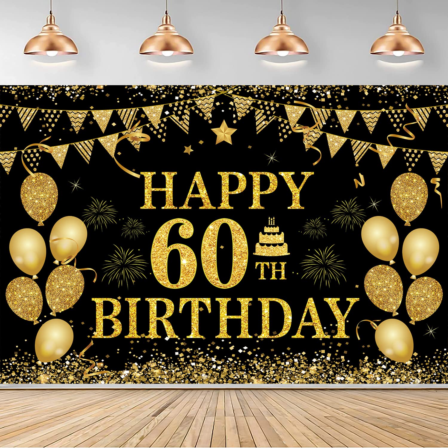 60Th Birthday Decorations For Men Women - Happy 60Th Birthday Banner Party Decorations Cheers To 60 Years Birthday Party Suppile