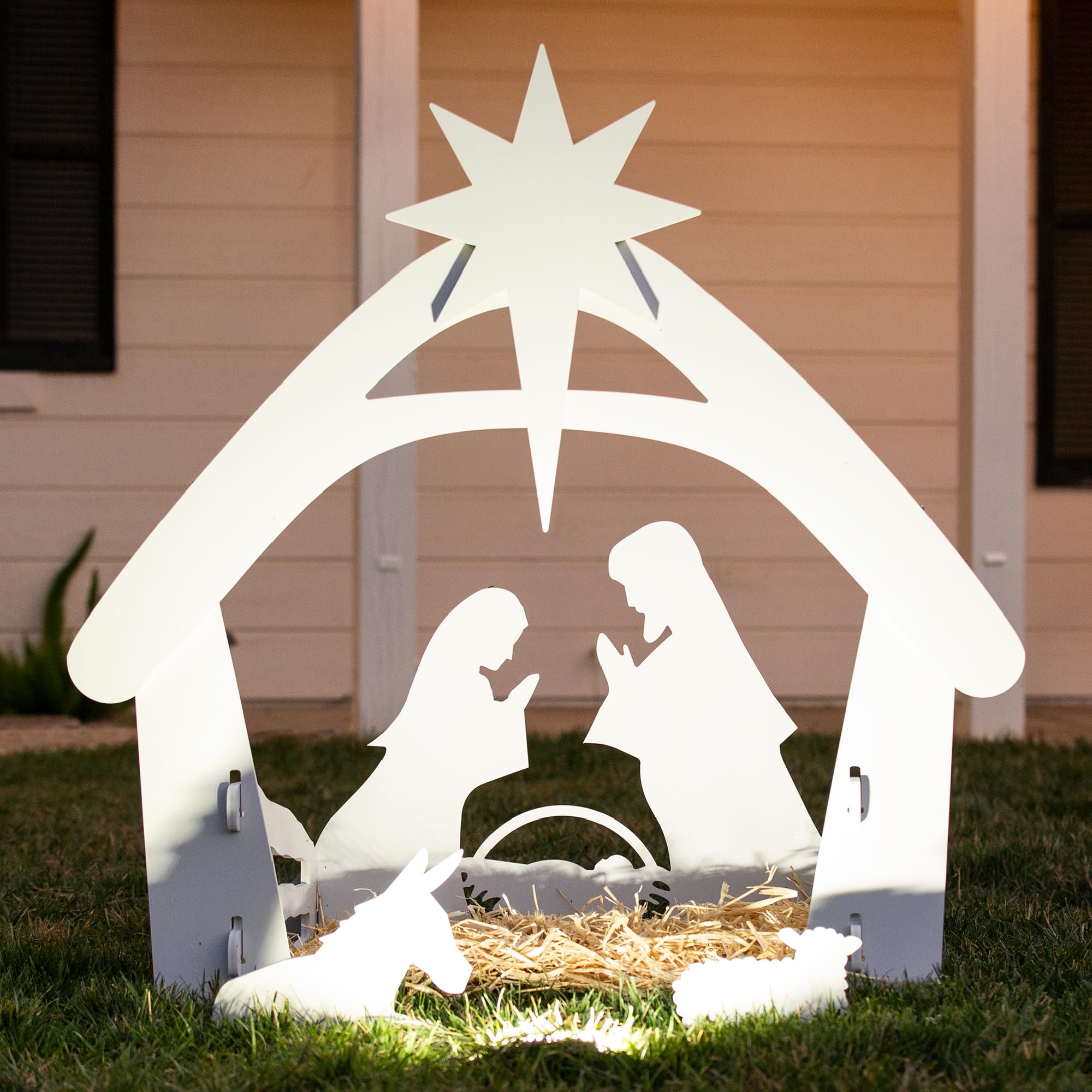 Best Choice Products 5ft Outdoor Nativity Scene, Weather-Resistant D  cor, Christmas Holy Family Yard Decoration, Water-Resistan