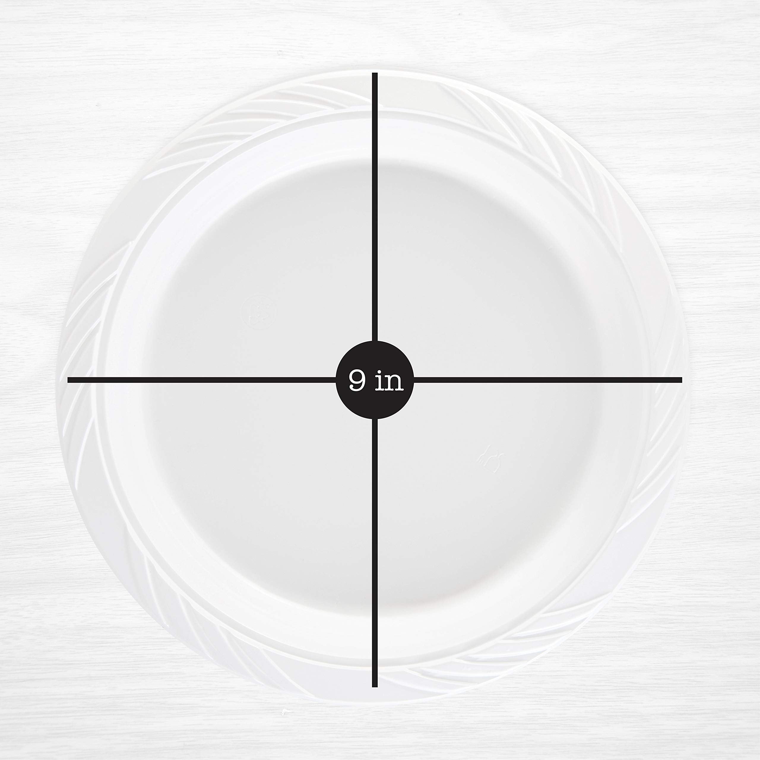 Plasticpro 400 Count Disposable 9 Inch White Plastic Dinner Plates Large