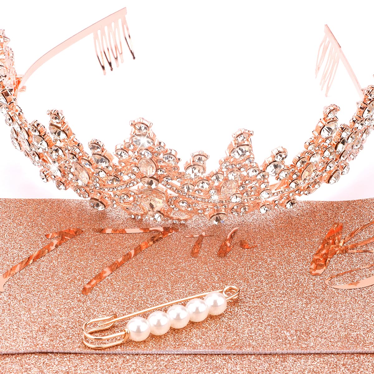 Tobatoba 17Th Birthday Decorations For Girls, Rose Gold Birthday Sash And Tiara For Girls, It'S My 17Th Birthday Decorations For