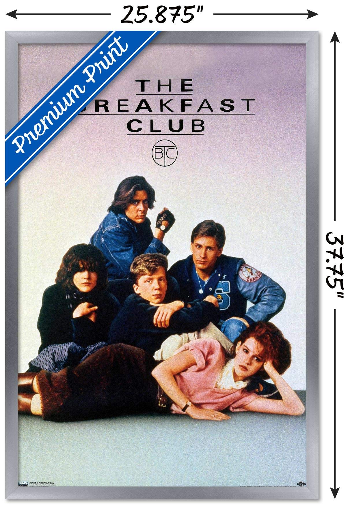 Trends International 24X36 The Breakfast Club - One Sheet Wall Poster, 24'' X 36'', Silver Framed Version