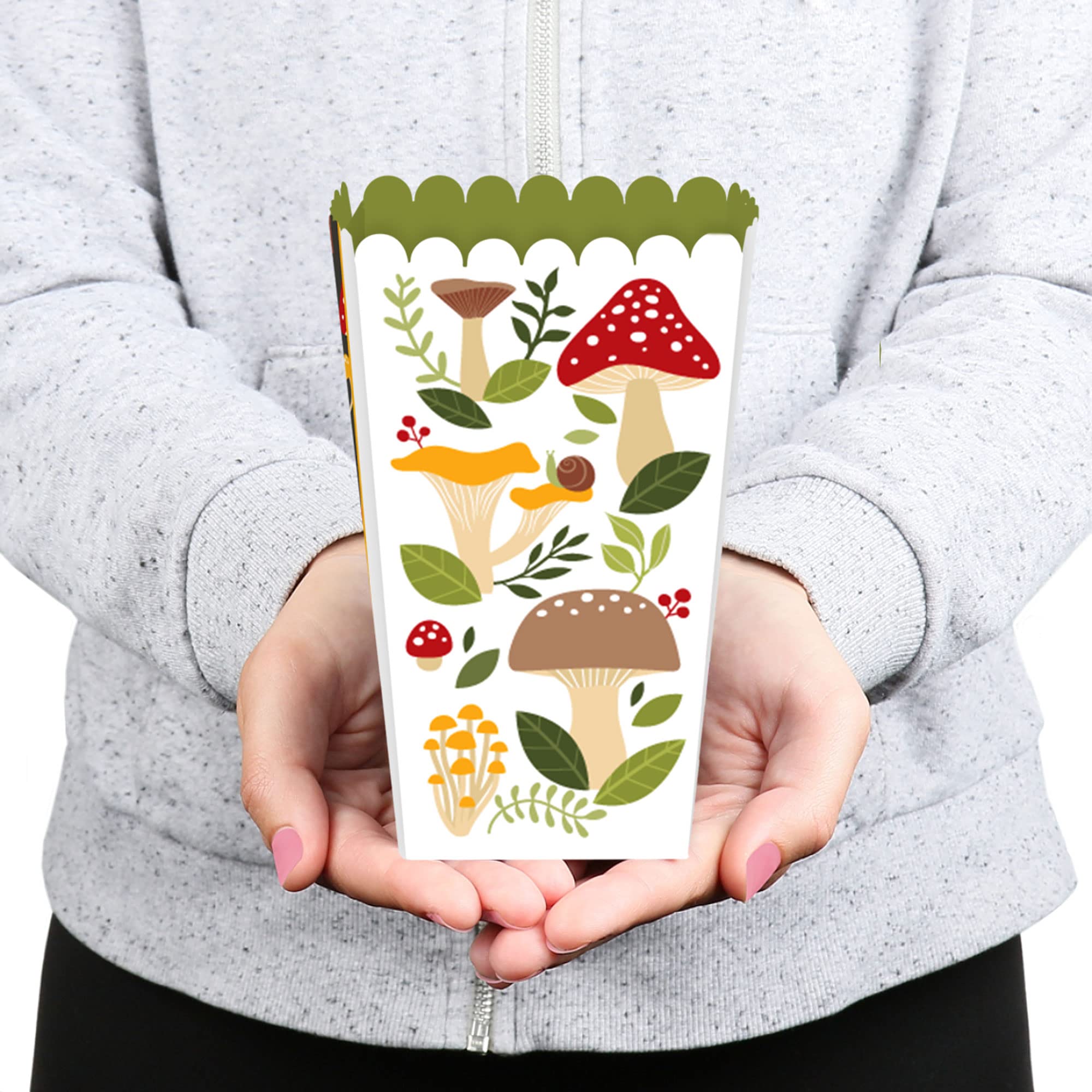 Big Dot Of Happiness Wild Mushrooms - Red Toadstool Party Favor Popcorn Treat Boxes - Set Of 12