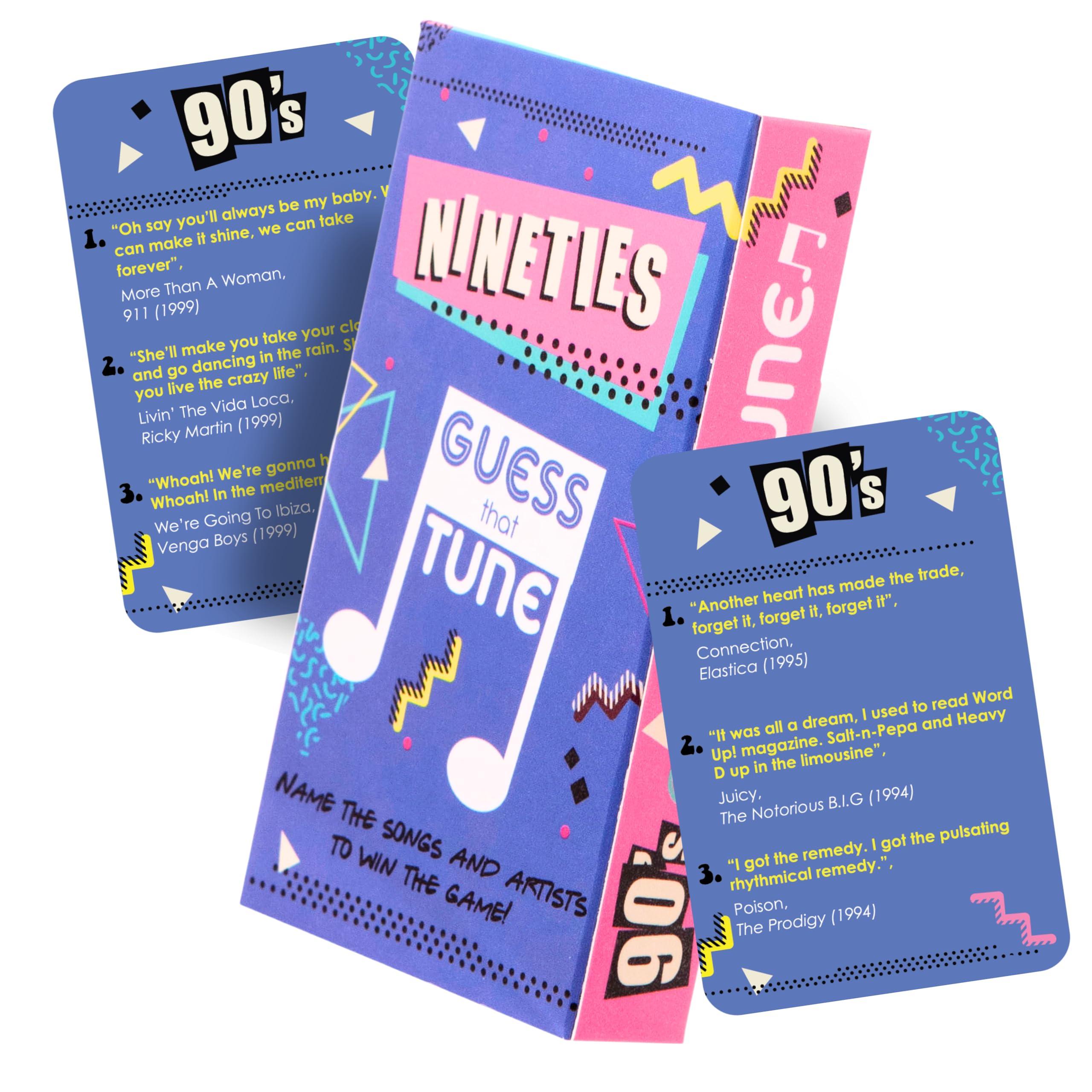 Boxer Gifts Nineties Guess That Tune Music Card Games For Adults And Families | Song Lyrics Game Night - Name The 90S Song Trivi