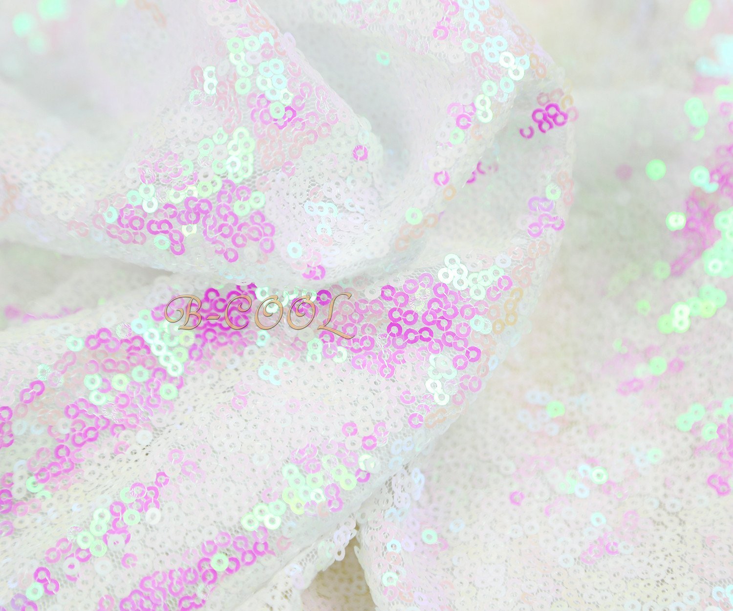 Queendream Tablecloth 90X156 Rectangle Sequin Tablecloth White Iridescent Wedding Table Linens Glitter Birthday Bridal Party Ind
