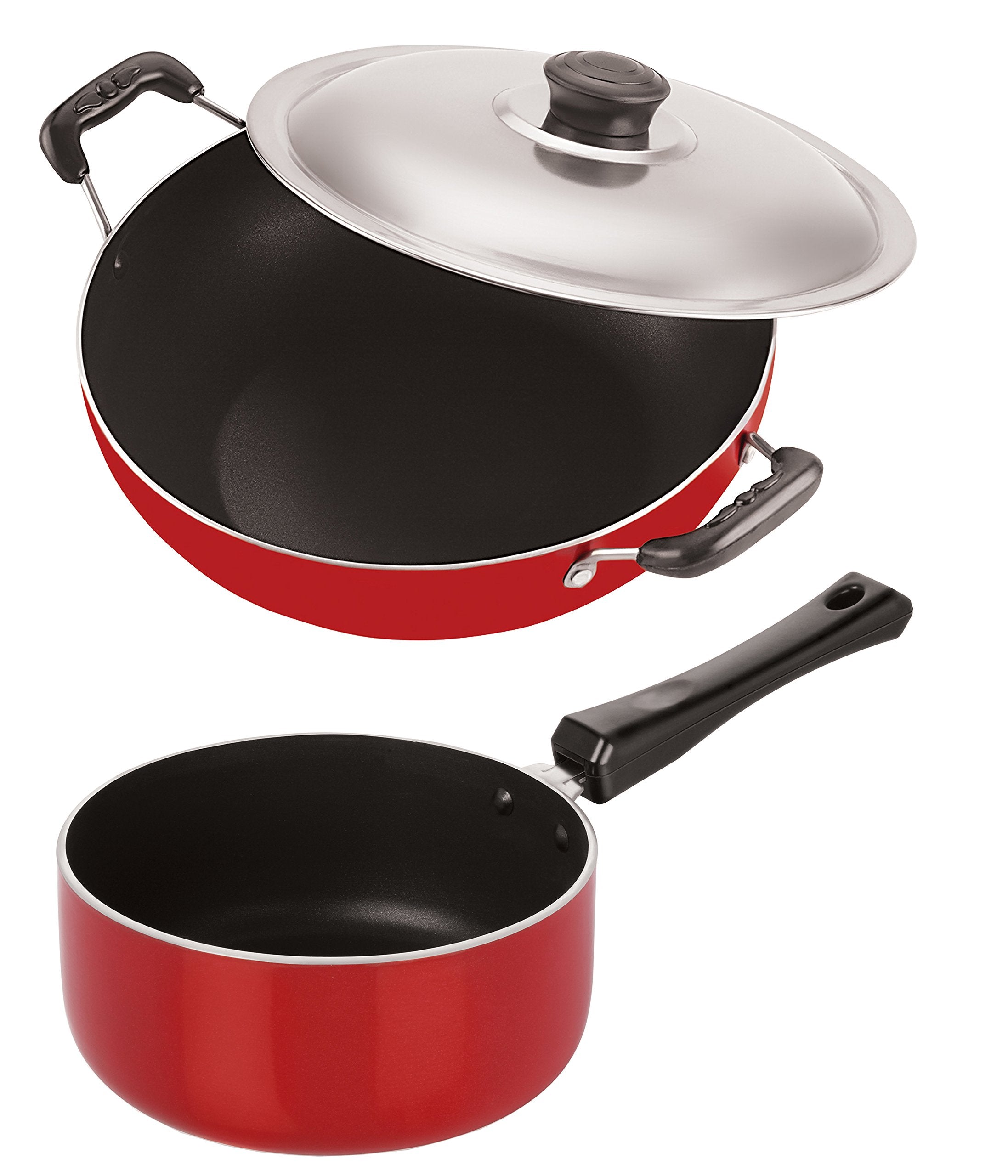 Nirlon NonStick Coated Chemical Free Aluminium Cookware Set, 2.6Mm_Dkd(B)_Sp(B)