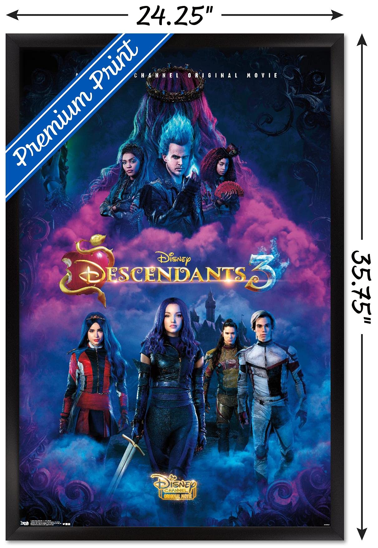Trends International Disney Descendants 3 - One Sheet Wall Poster, 22.375'' X 34'', Black Framed Version