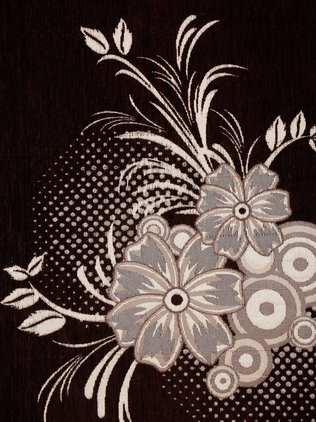 Multitex 5 +Armseater Printed Jaquard Ethnic Design Sofa Coverset-Coffee (Coffee)