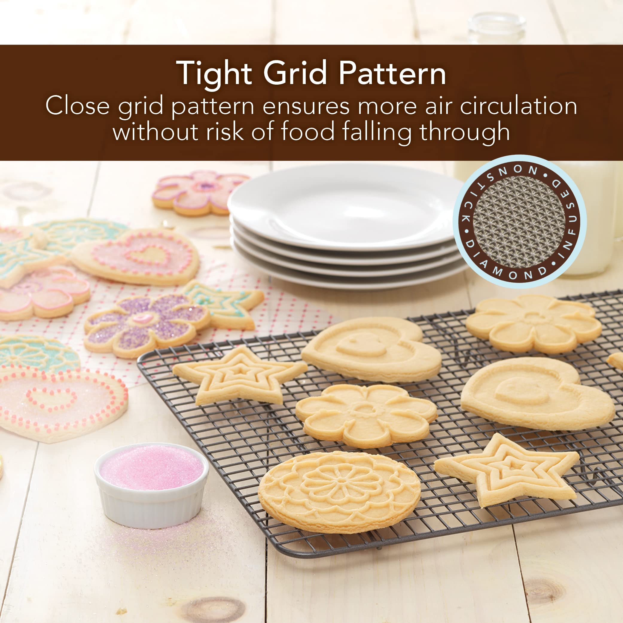 Goodcook Sweet Creations Nonstick Wire Cooling Rack, 16.75'' X 11.75'' X 0.75''