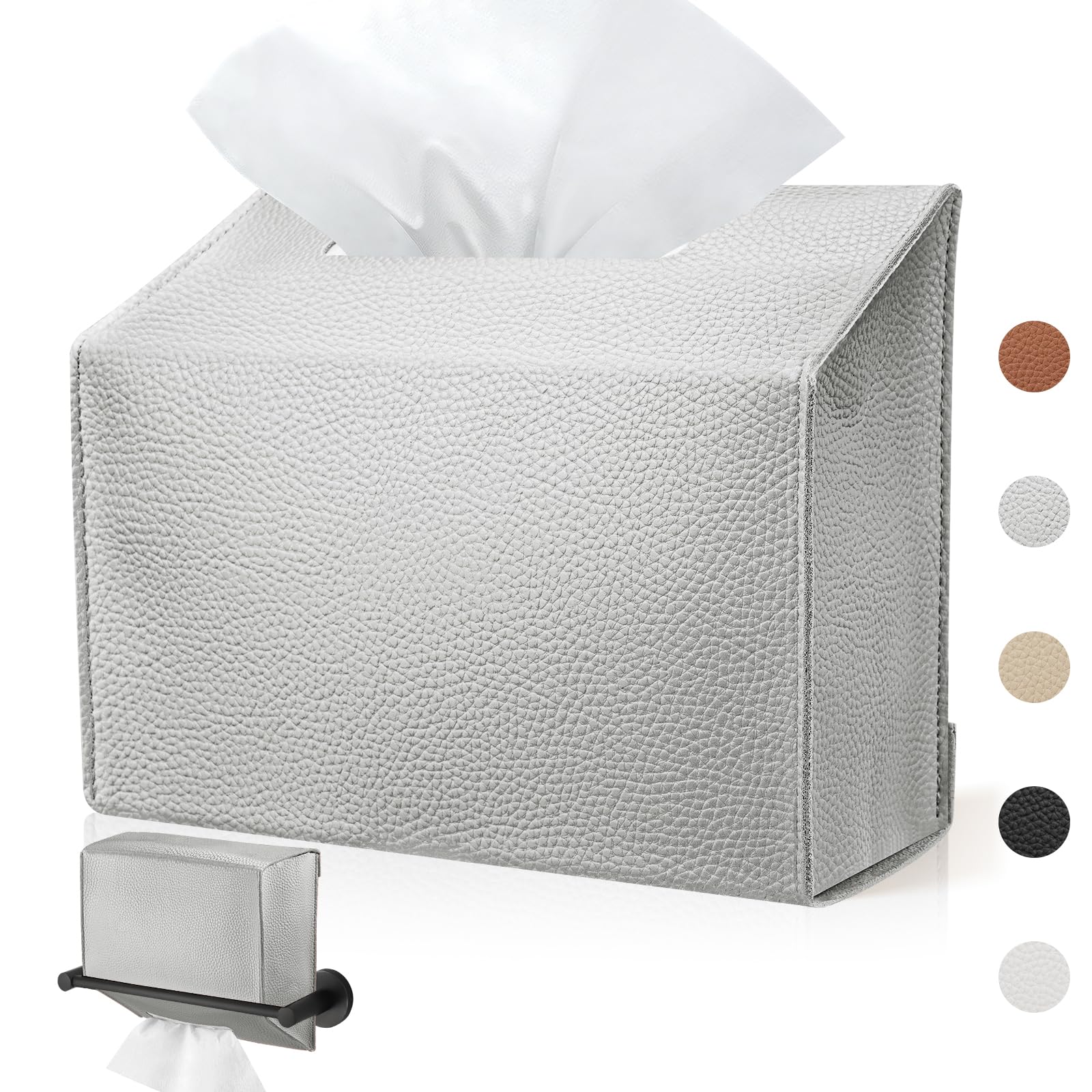 Disposable Hand Towel Box Cover Compatible with Kleenex Disposable Paper Hand Towels, Leather Tissue Box Cover Holder for Bathro