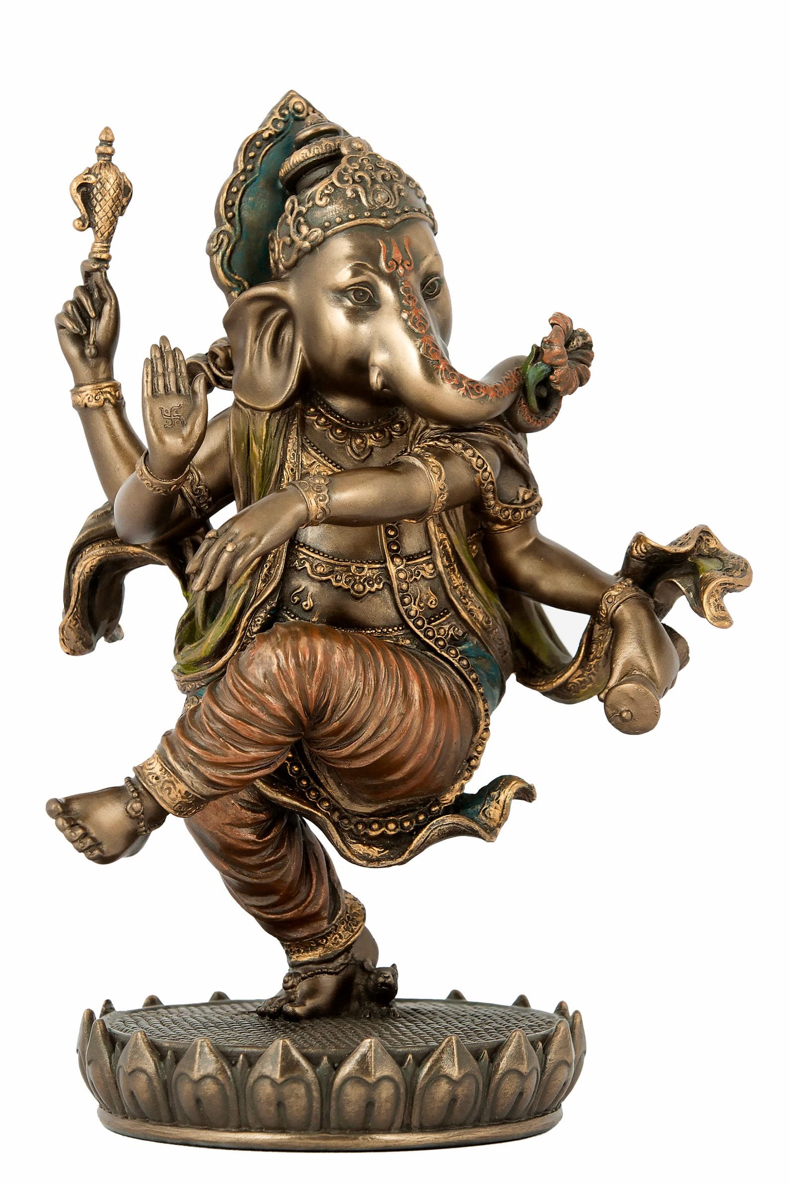 Sri Krishna Culture-New Large Beautiful Dancing Ganesh For Home Decoration-Antique Finish-Resin-Height-8 Inches