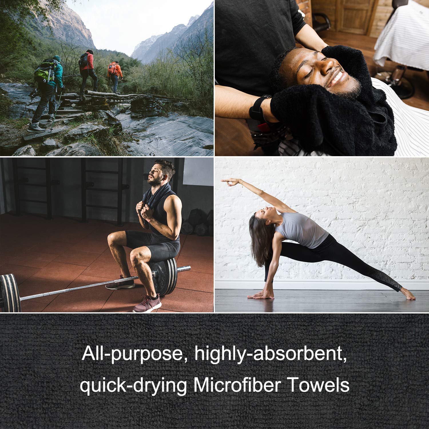 Arkwright Microfiber Gym Towel - (Pack of 12) Soft Lightweight Quick Dry Hotel Quality Hand Towels  300 GSM  Sweat Absorbent  Perfect for Workout  Yoga  Spa  Bathroom  16 x 27 in  White