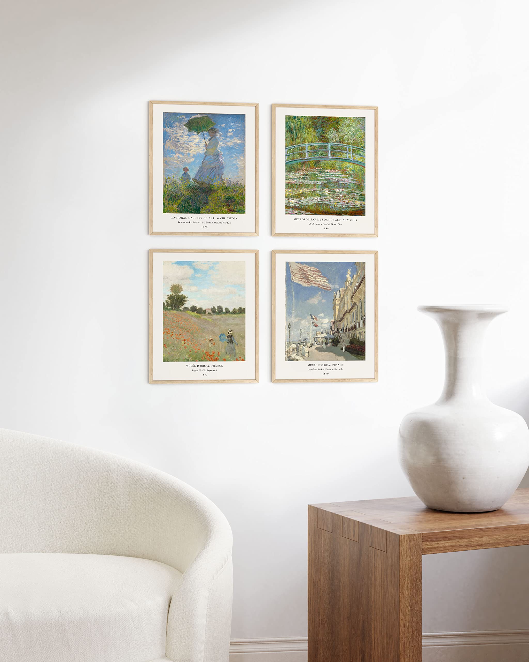 Haus And Hues Claude Monet Artwork Fine Art Paintings Set Of 4 Water Lilies Claude Monet Monet Poster Famous Art Prints Famous P