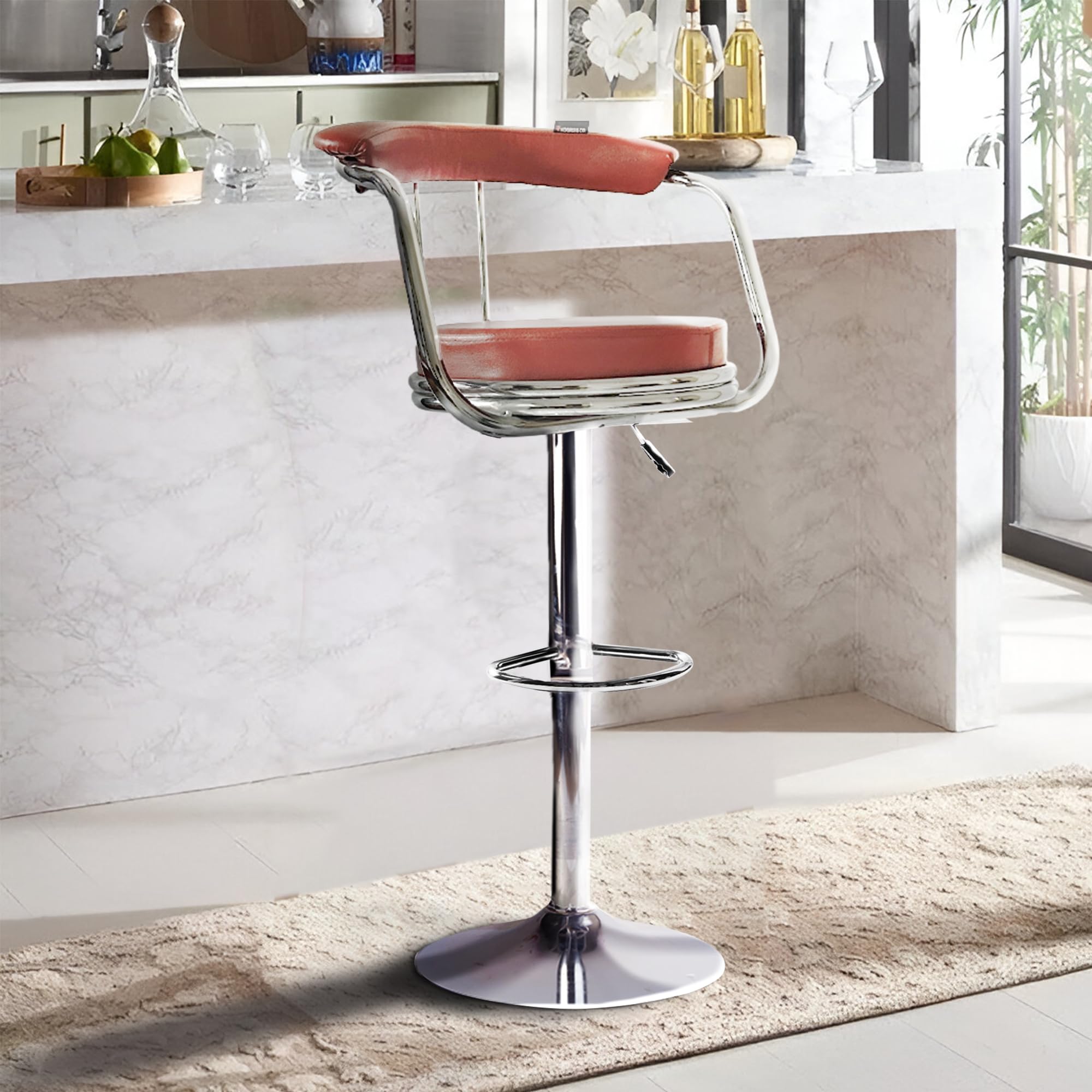 Koorsi & Company. Adjustable High Curvy Barstool Kitchen Chair Suitable For Counter, Cafeteria, Bar Stool Dining, Pubs, Office, 