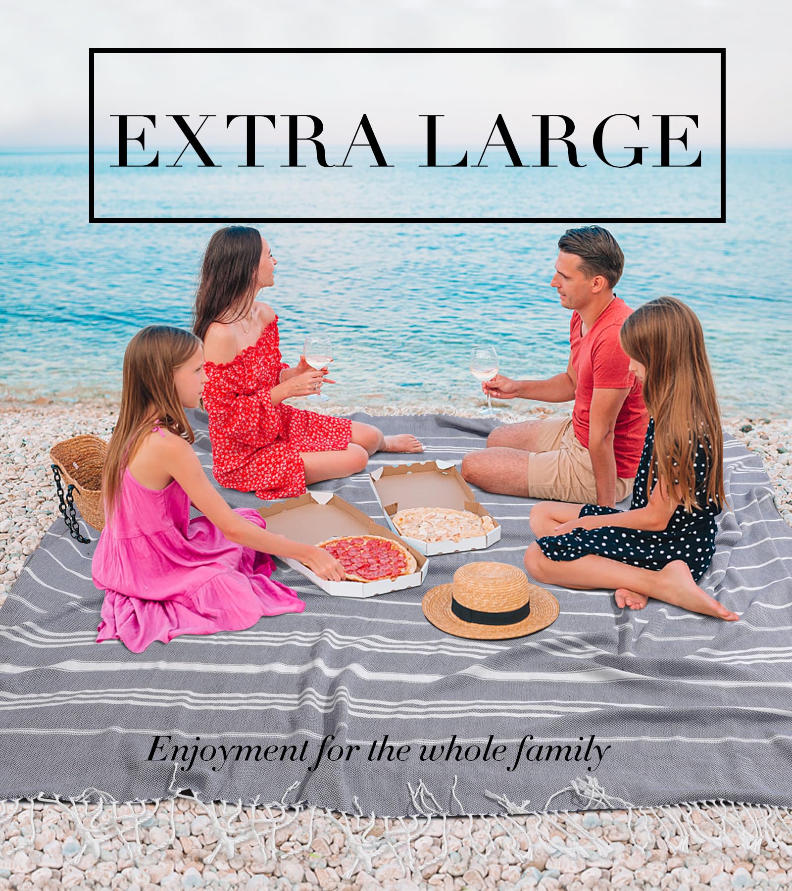 Extra Large Throw Blanket Giant Turkish Beach Towel Airplane Travel Essentials Camping Gear Must Haves Accessories Flight Hawaii