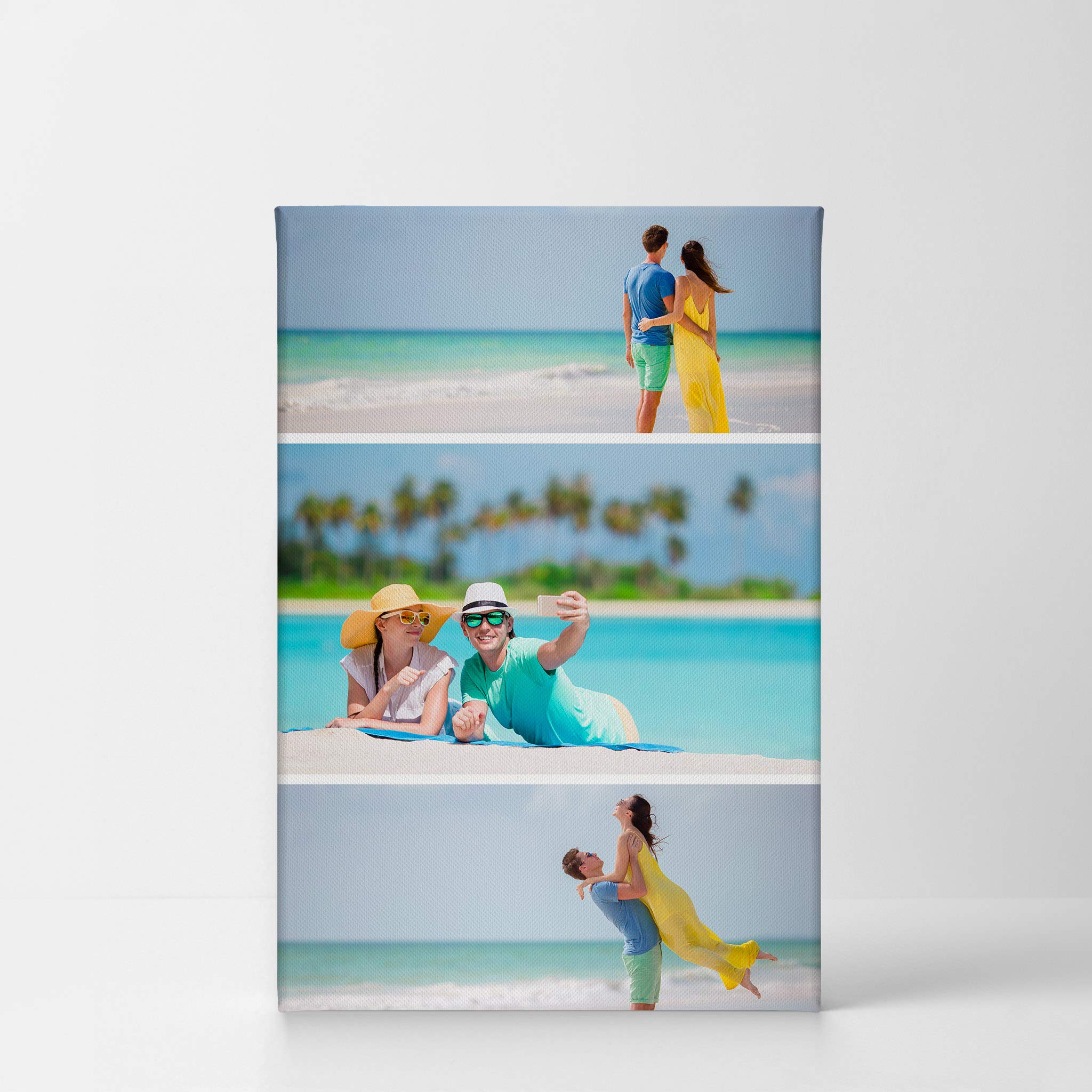 Smile Art Design Personalized Photo Upload 3 Images Collage Picture Frame Custom Photo Print Canvas Print With Your Photos Perso