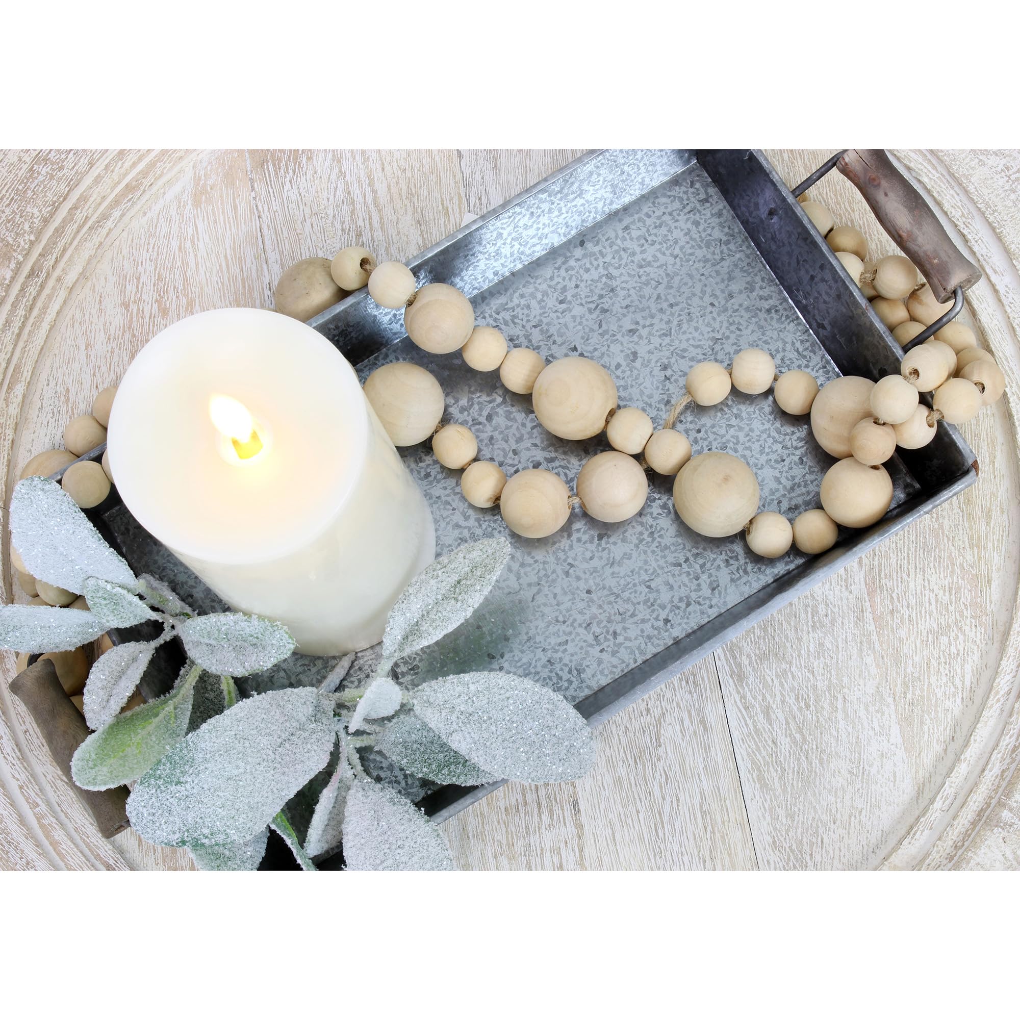 Auldhome Design Galvanized Farmhouse Trays (Set Of 2, Small & Medium); Farmhouse Decor Rectangular Trays With Handles