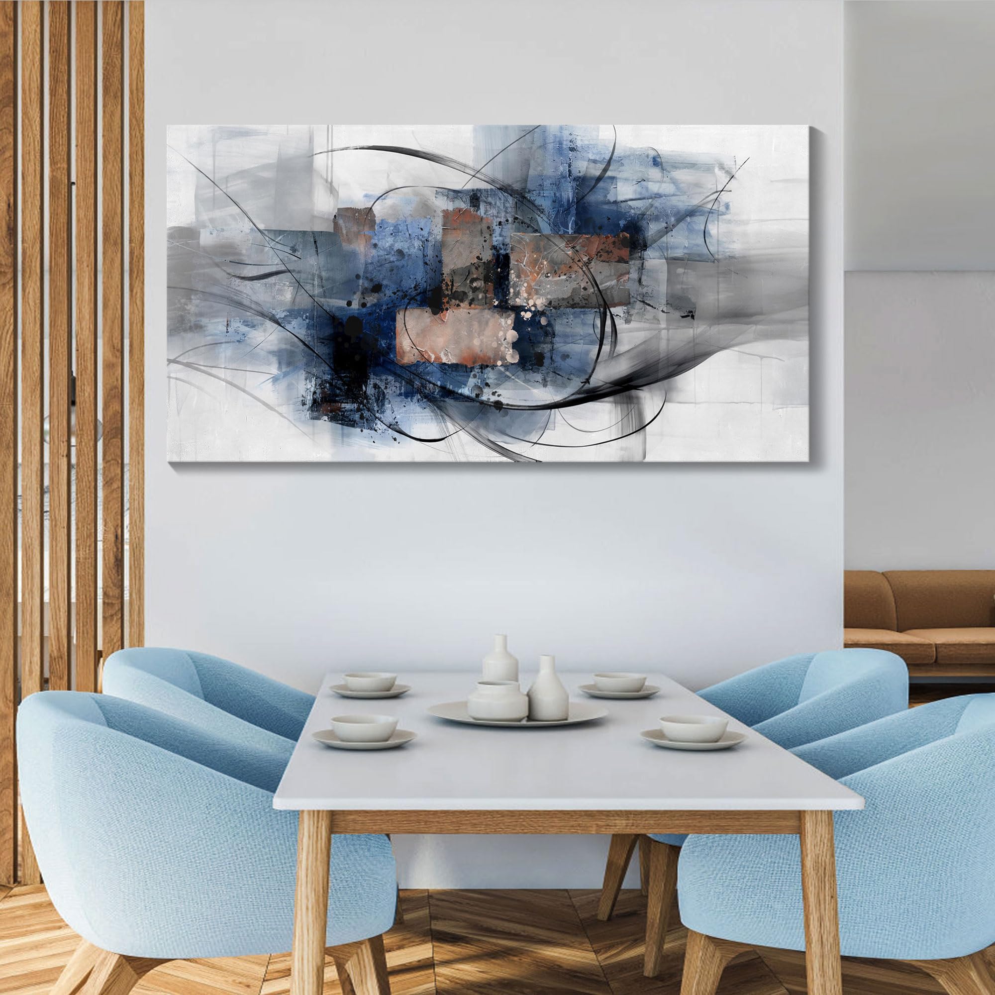 Mofutinpo Canvas Wall Art For Living Room, Bedroom, Office - Large Wall Art Decor - Abstract Wall Art - Modern Black And White P