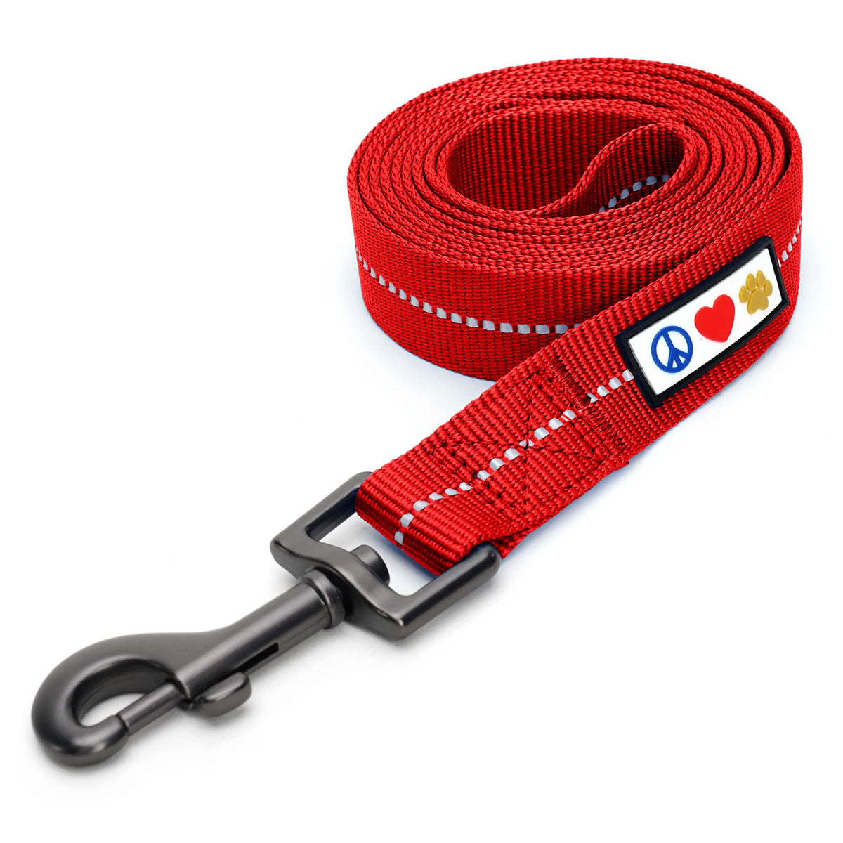 Pawtitas 6 Ft Recycled Dog Leash With Reflective Stitched Thread Stitched On Side Small Reflective Dog Leash Made From Plastic B