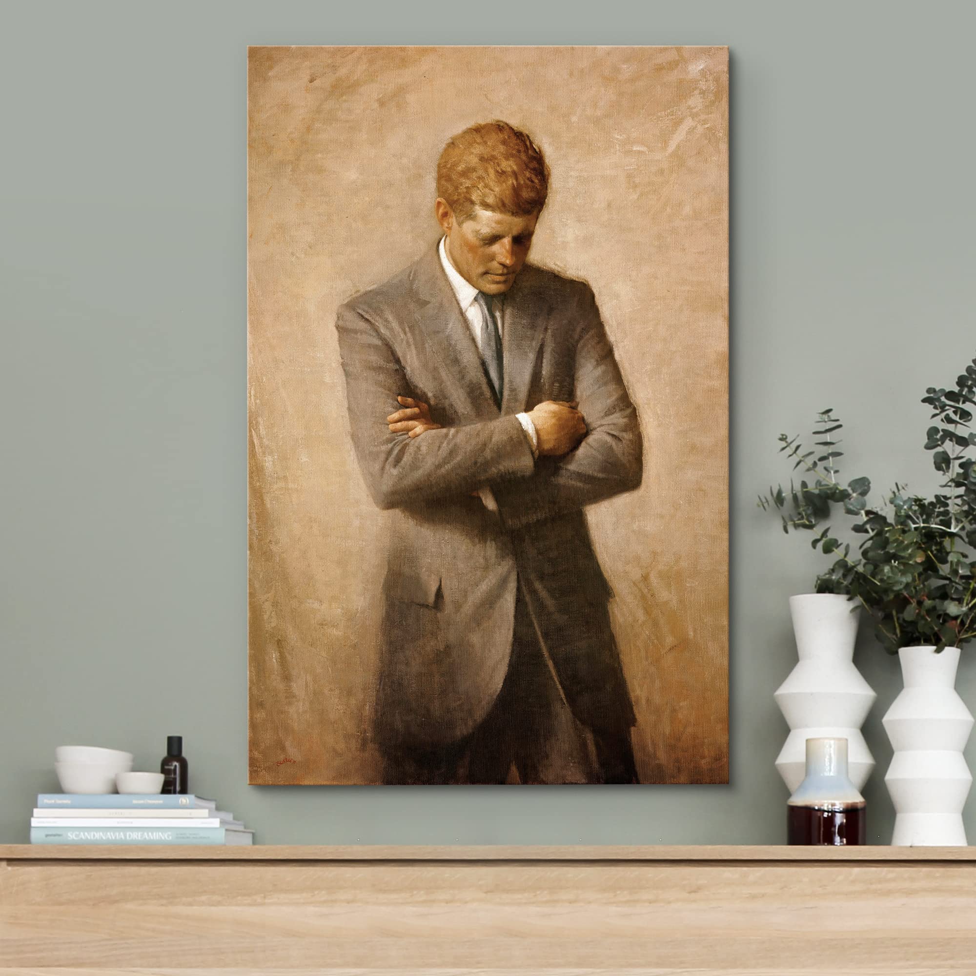Wall26 Canvas Print Wall Art Portrait Of John F. Kennedy People Pop Culture Historical Realism Famous Closeup Colorful Multicolo