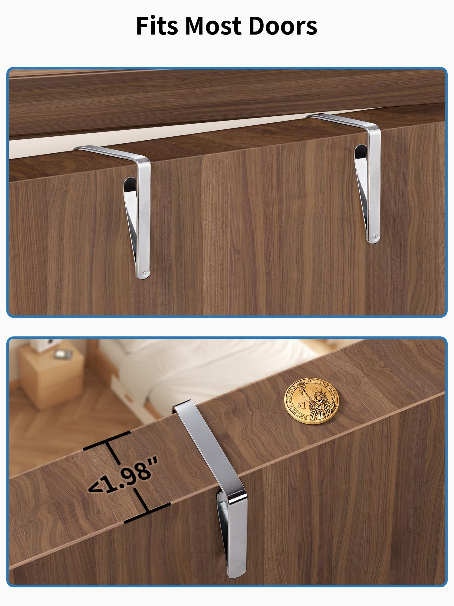 JARLINK Over the Door Organizer Storage  5 Shelf Hanging Door Organizer with 5 Large Capacity Pockets  Anti Tilt 44 lb Load Behind Door Organizer for Bedroom  Bathroom  Pantry  Nursery  (Black)