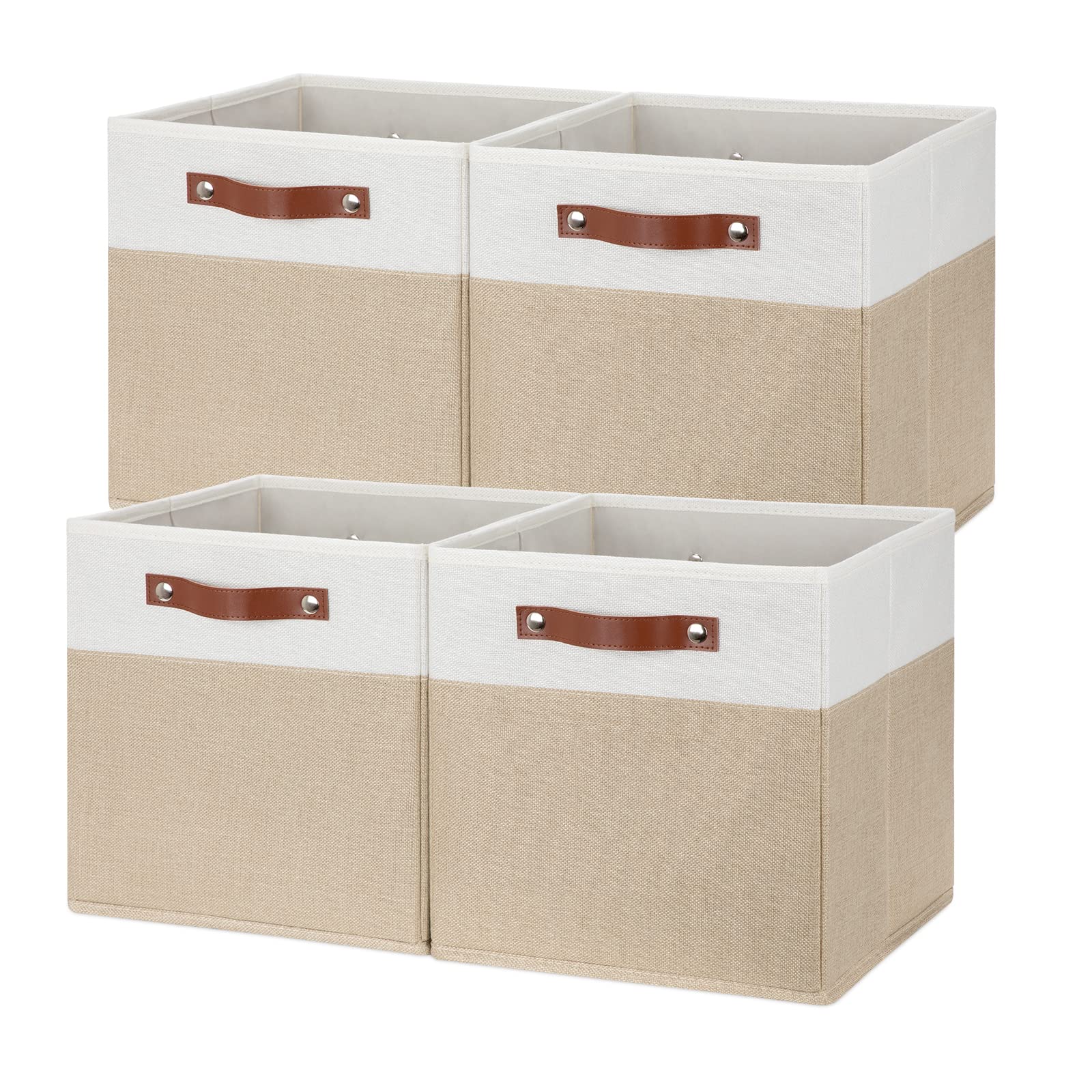 Temary Fabric Storage Cubes 12 Inch Cube Storage Bins 4Pack Empty Gift Baskets Storage Baskets For Organizing, Collapsible Fabri