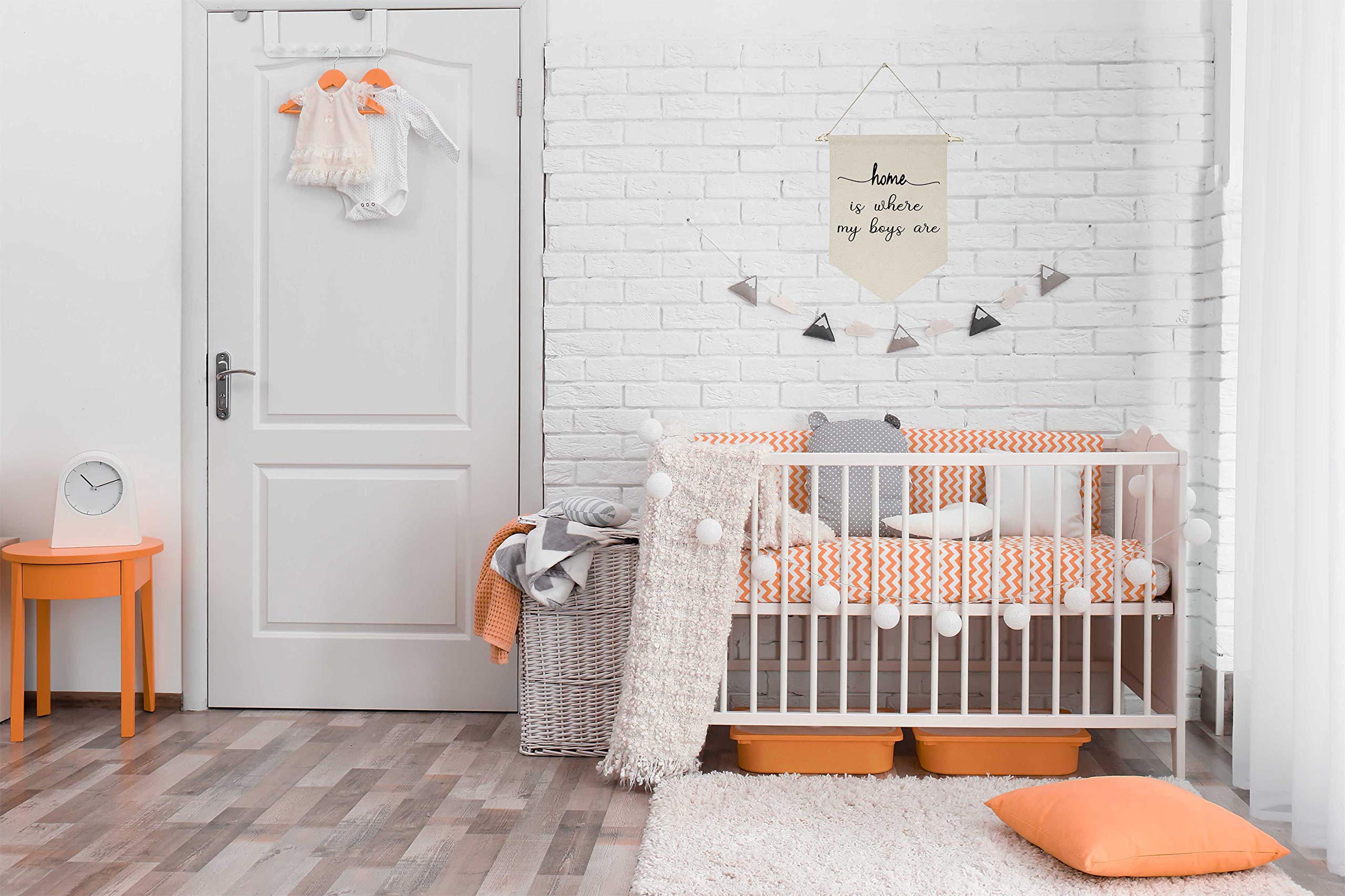 Home Decor for Boys Kids Nursery Room Front Door - Canvas Hanging Flag Banner Wall Sign Decor - Home is Where My Boys are - Rustic Home Decor for Nursery  Porch  Gallery Wall  Housewarming Gift