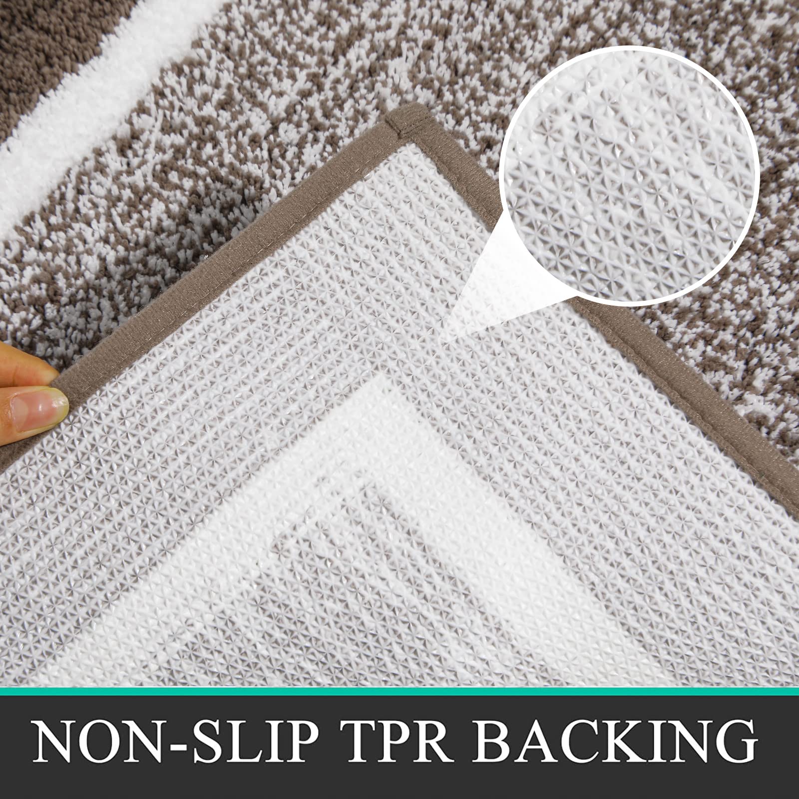 Pauwer Bathroom Rugs Sets 2 Piece, Non Slip Bath Mats For Bathroom, Absorbent Bath Rugs Floor Mat, Machine Washable Shower Rugs