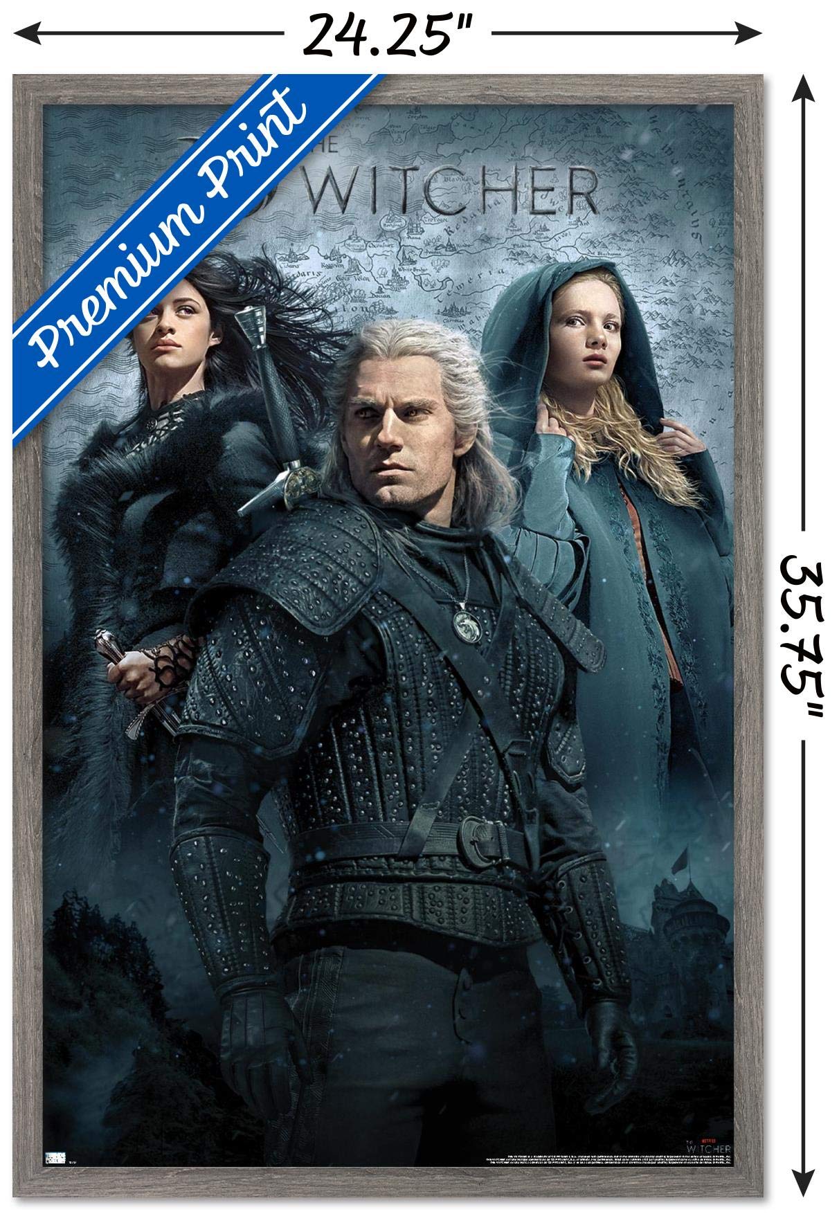 Trends International Netflix The Witcher - Key Art Wall Poster, 22.375'' X 34'', Barnwood Framed Version