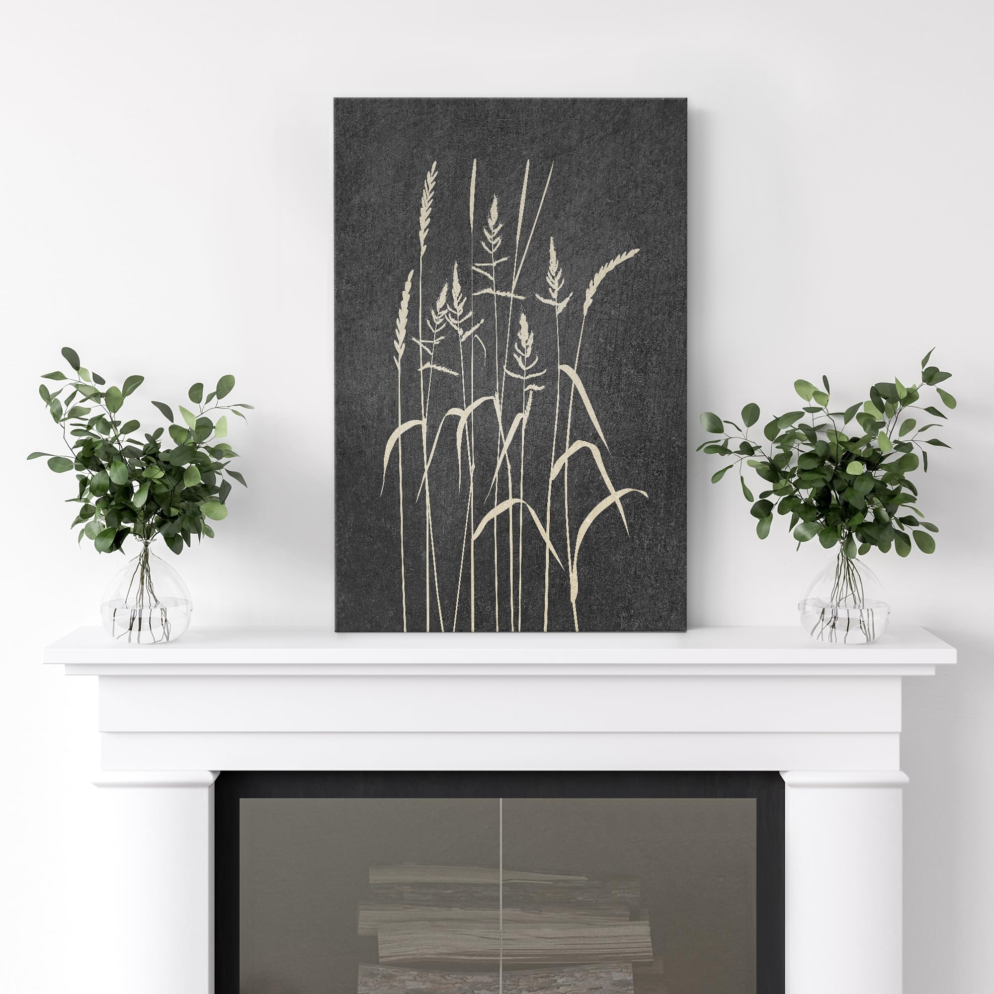 Wall26 Canvas Print Wall Art Duotone Forest Country Wheat Field Plants Nature Wilderness Digital Art Modern Art Rustic Relax/Cal