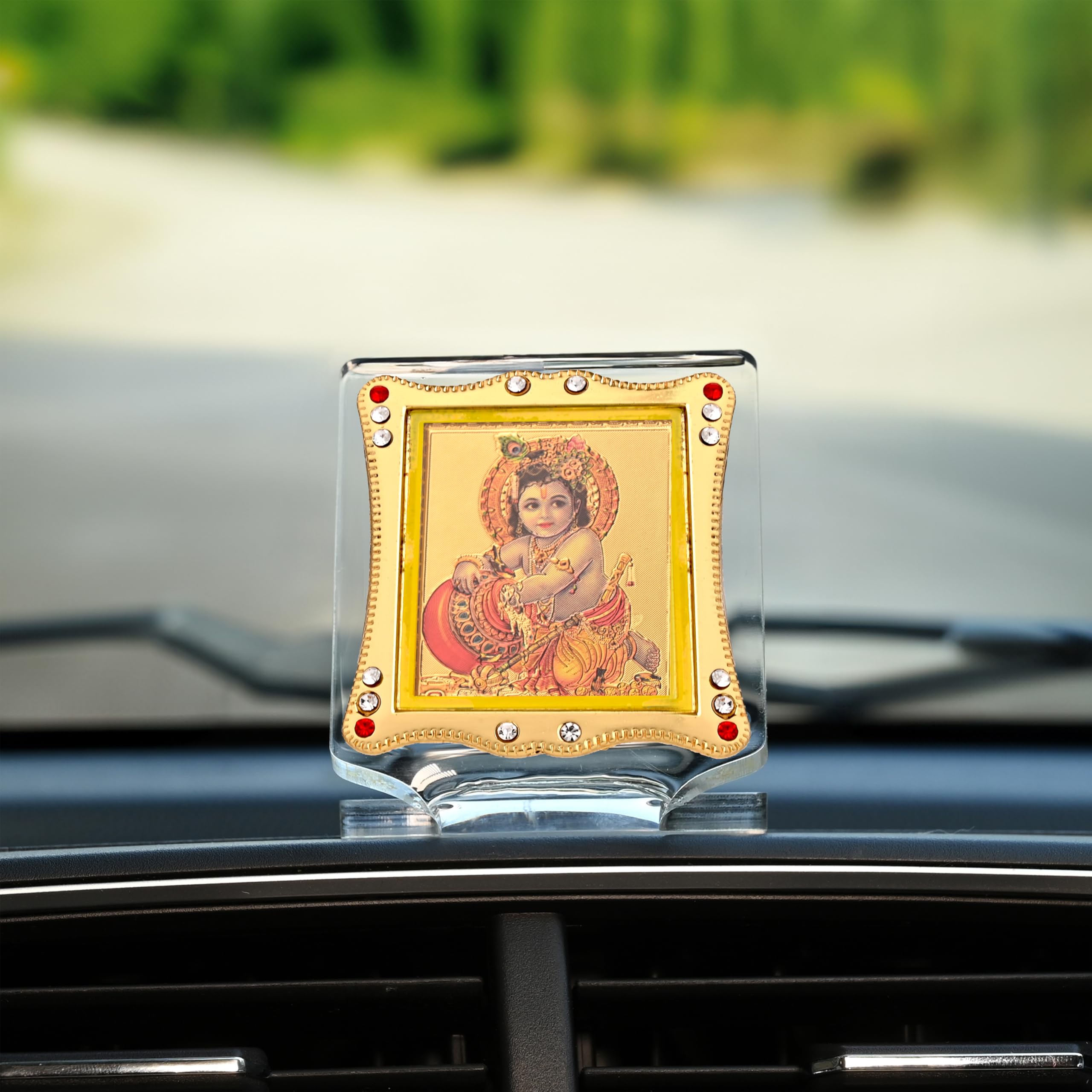 Shoppersduniya Laddu Gopal Little Krishna Idol for Car Dashboard Showpiece Office Home Dcor