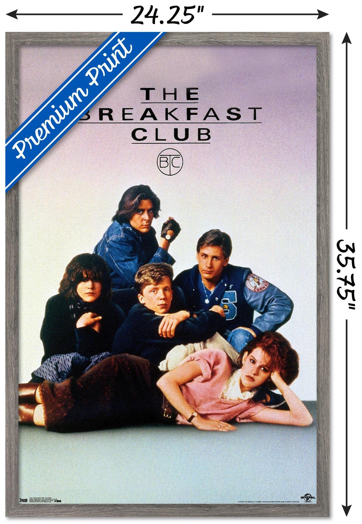 Trends International The Breakfast Club - One Sheet Wall Poster, 22.375'' X 34'', Barnwood Framed Version