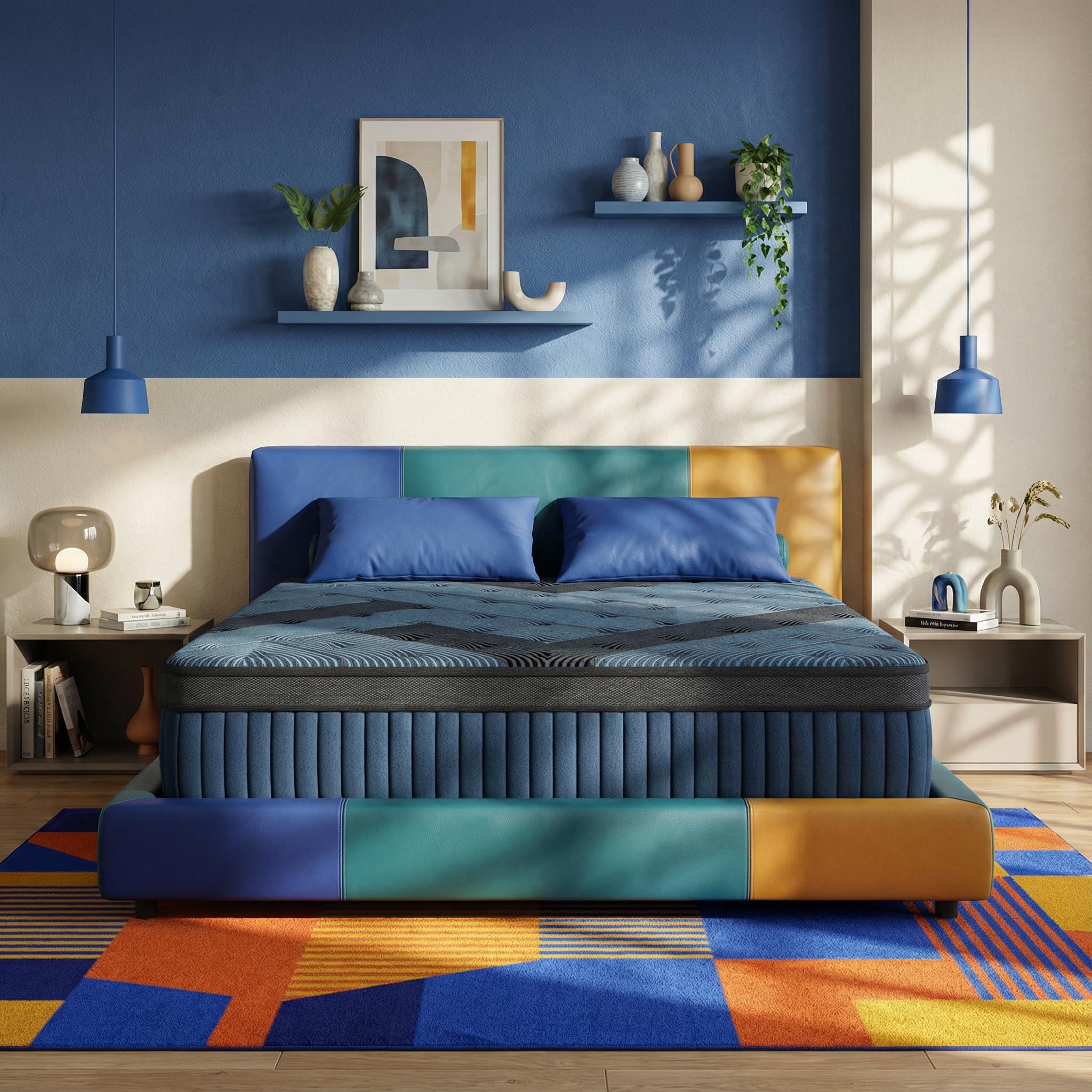 Inight King Size Mattress, 12 Inch King Mattress In A Box, Durable Hybrid Mattresses With Gel Memory Foam & Pocket Springs, Medi