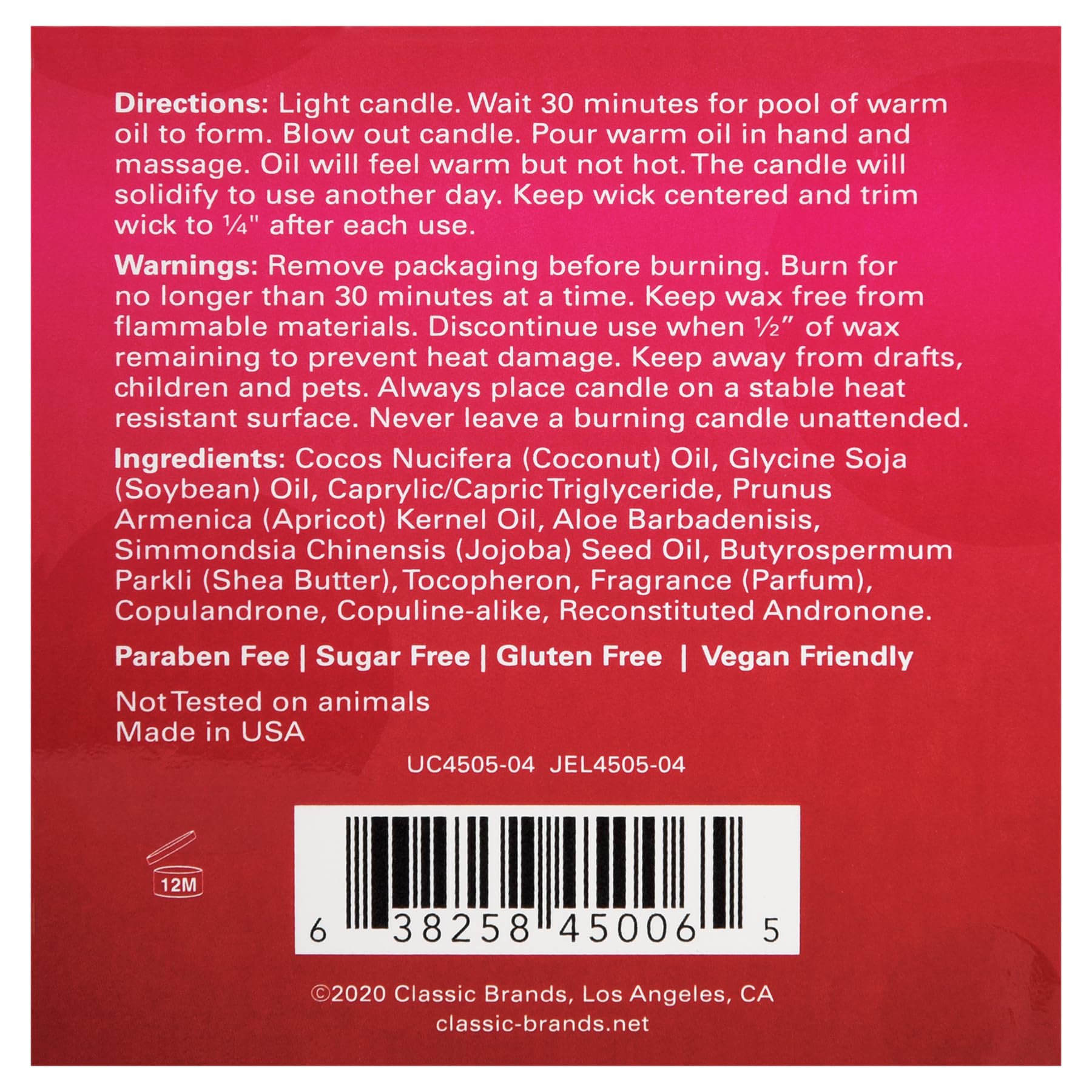 Classic Brands LLC 77462: Massage Candle Netflix & Chill Berry 4Oz