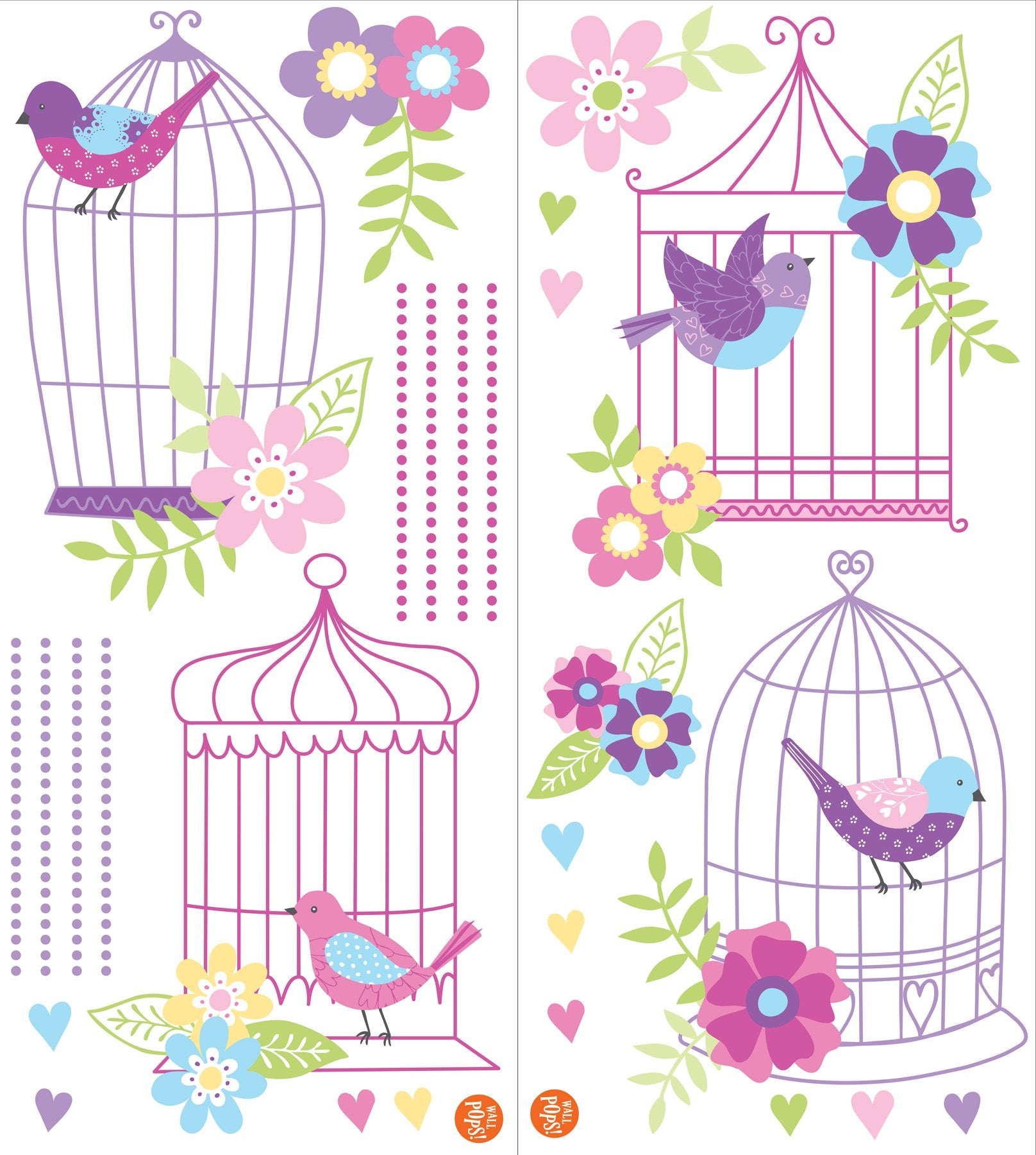 Wall Pops Wpk0625 Chirping The Day Away Wall Decals, Two 17. 25-Inch By 39-Inch Sheets