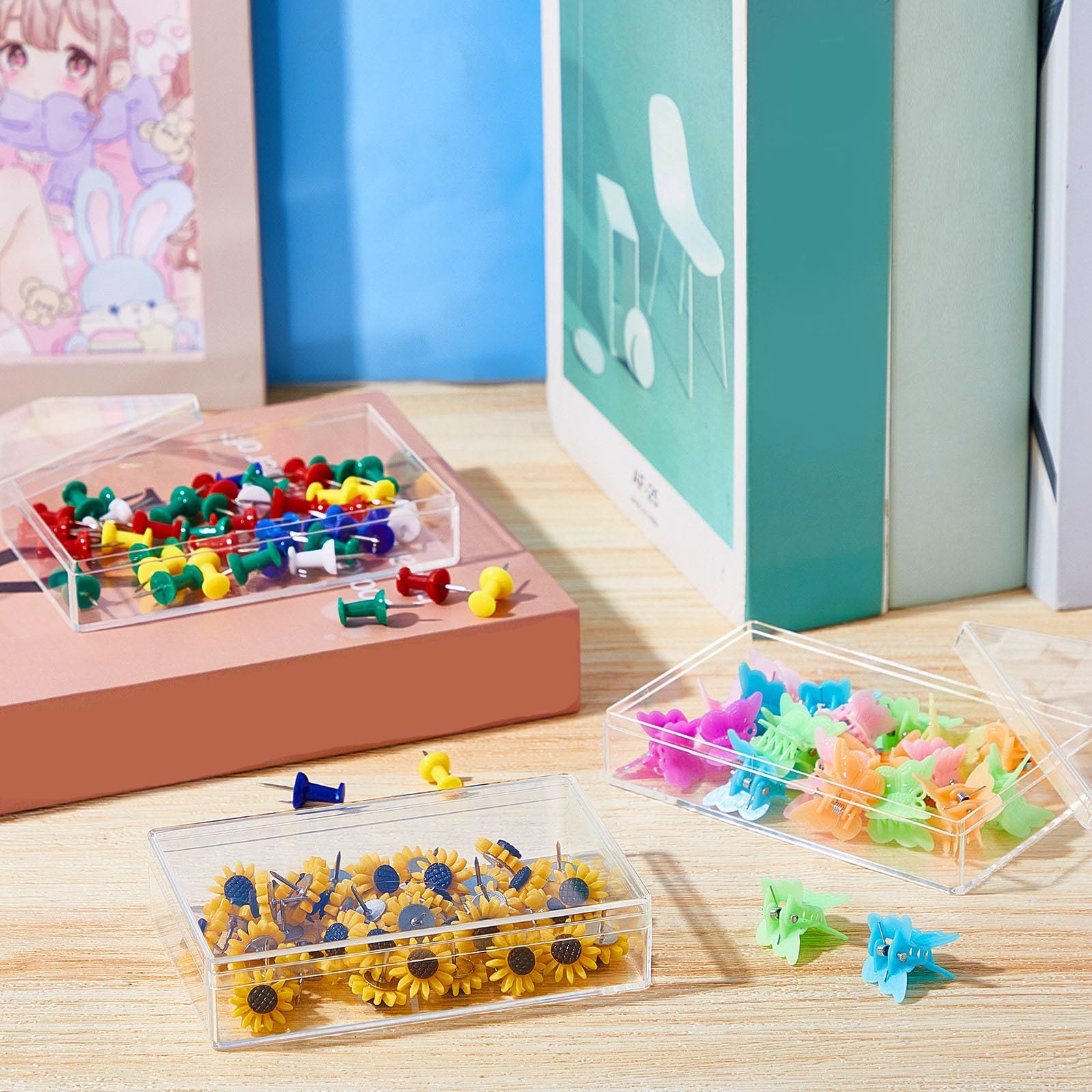 Blulu 8 Pieces Clear Acrylic Plastic Jewelry Box Mini Storage Box Mini Cube Containers with Lids for Candy and Tiny Jewelry(4.3