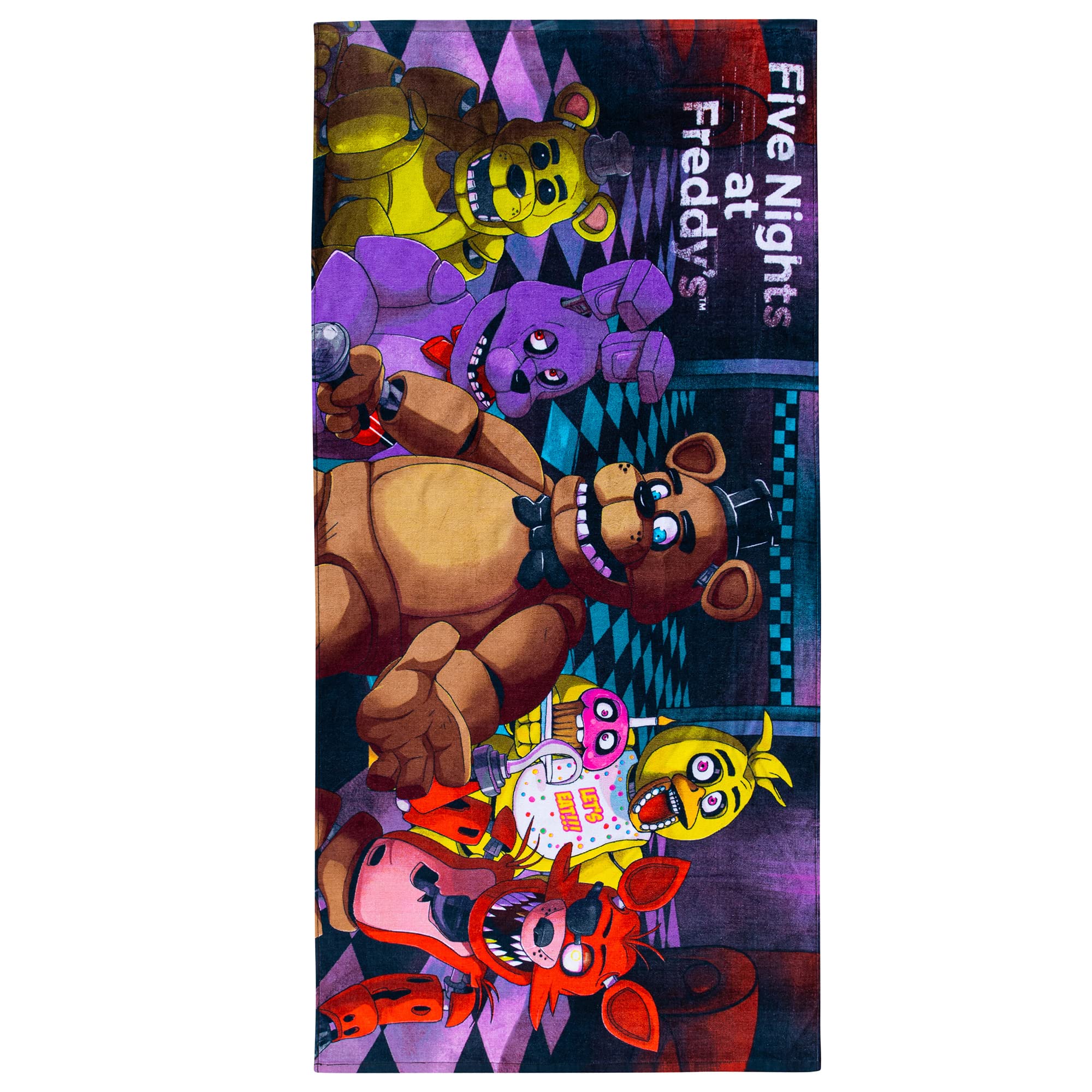 Franco Kids Super Soft Cotton Beach Towel, 58 in x 28 in, Five Nights At Freddys