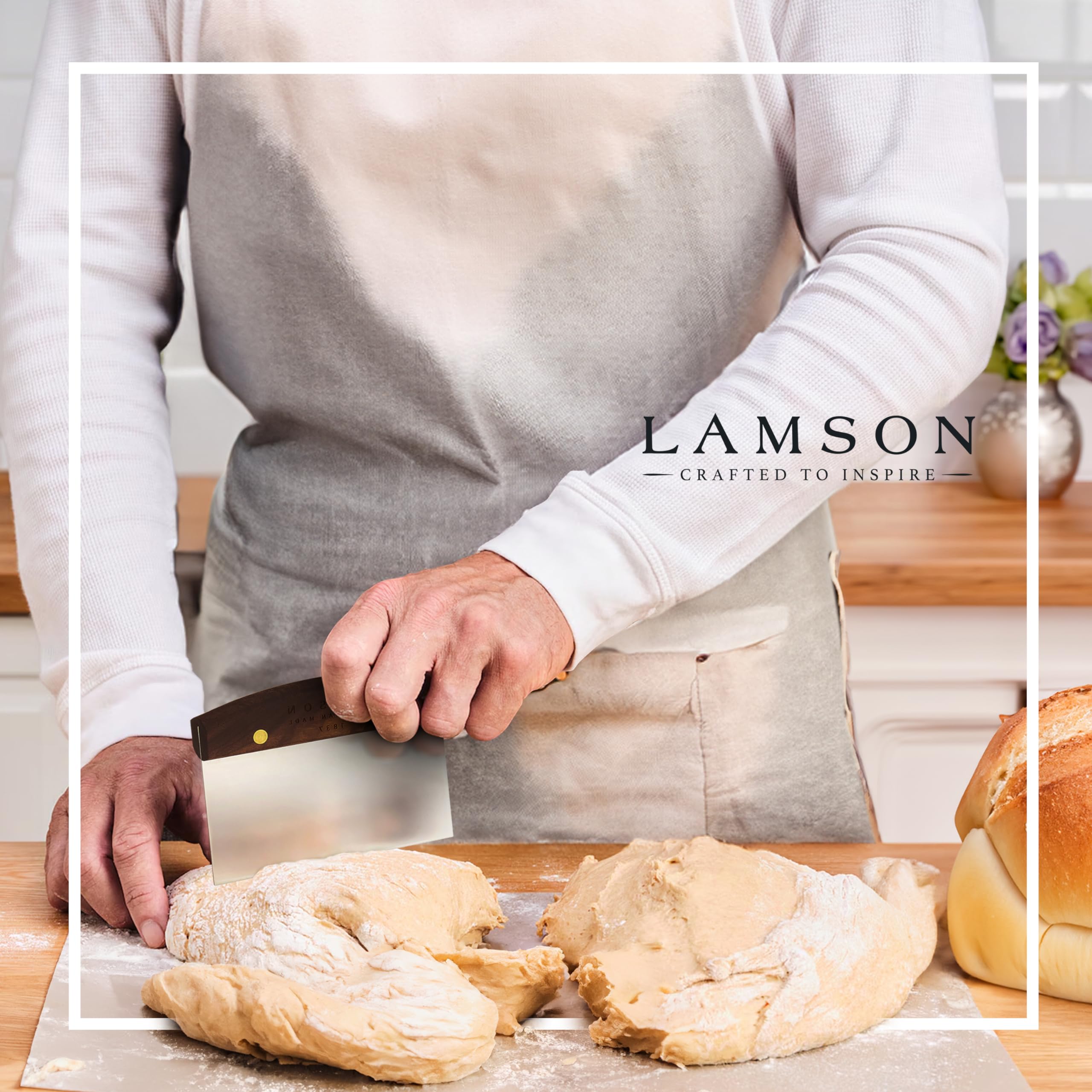 Lamson 3'' X 6'' Dough (Bench) Scraper With Walnut Handle