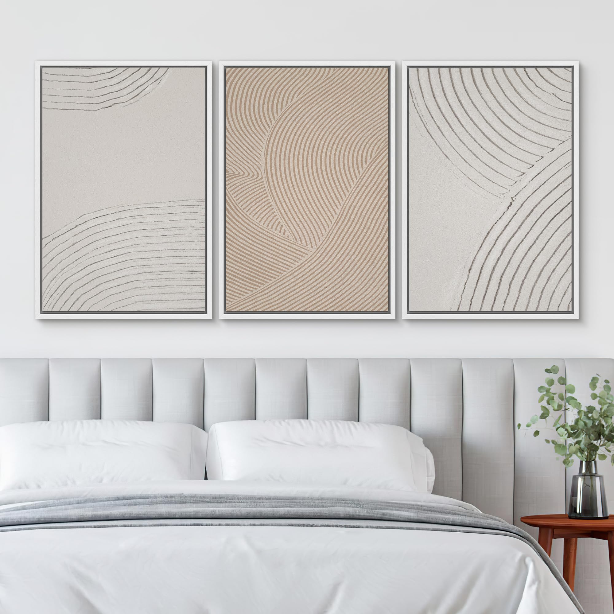 Signwin Framed Canvas Print Wall Art Set Geometric Pastel Spiral Circles Shapes Abstract Illustrations Modern Art Decorative Nor