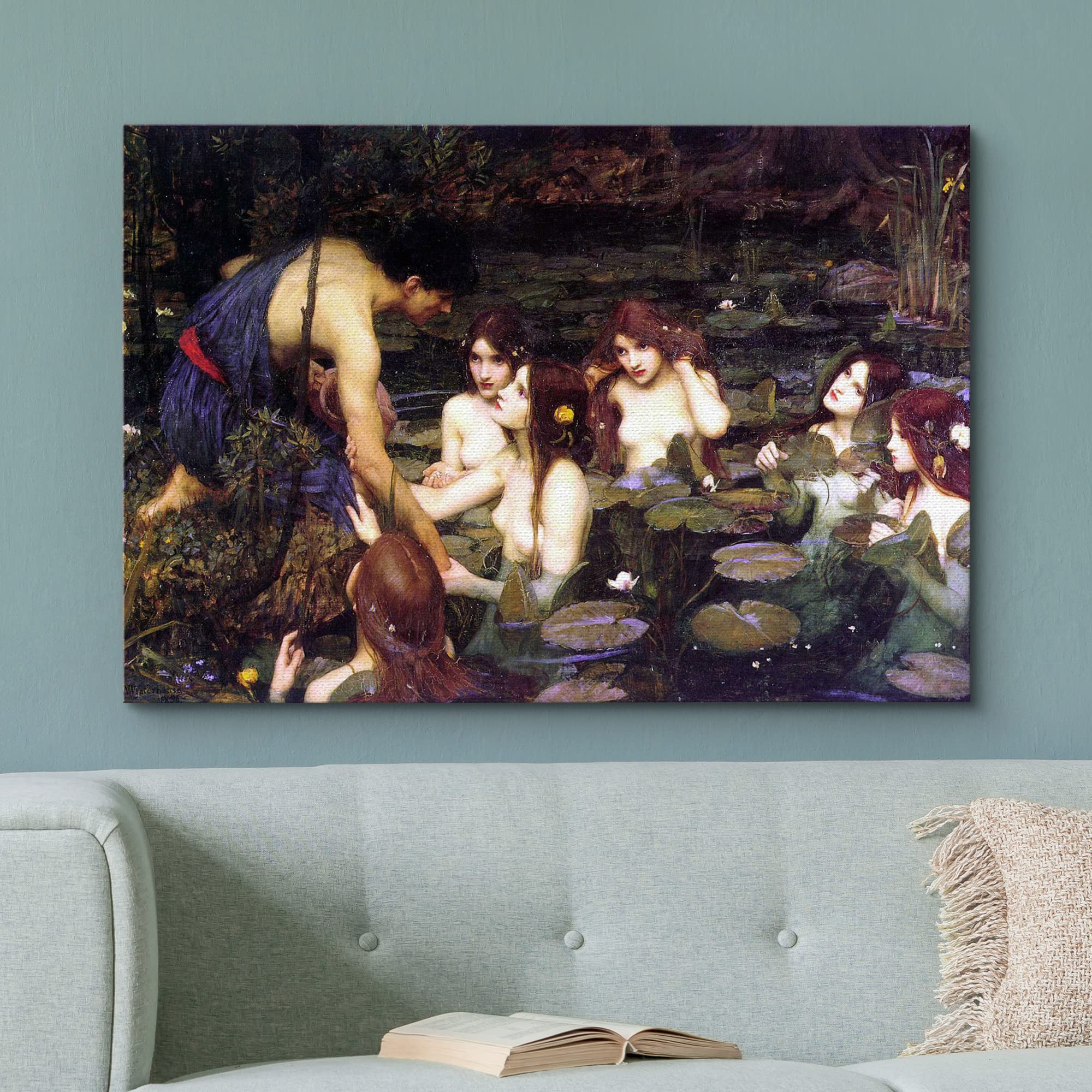 Hylas And The Nymphs (1896) By John William Waterhouse - Canvas Print Wall Art Famous Painting Reproduction - 24'' X 36''