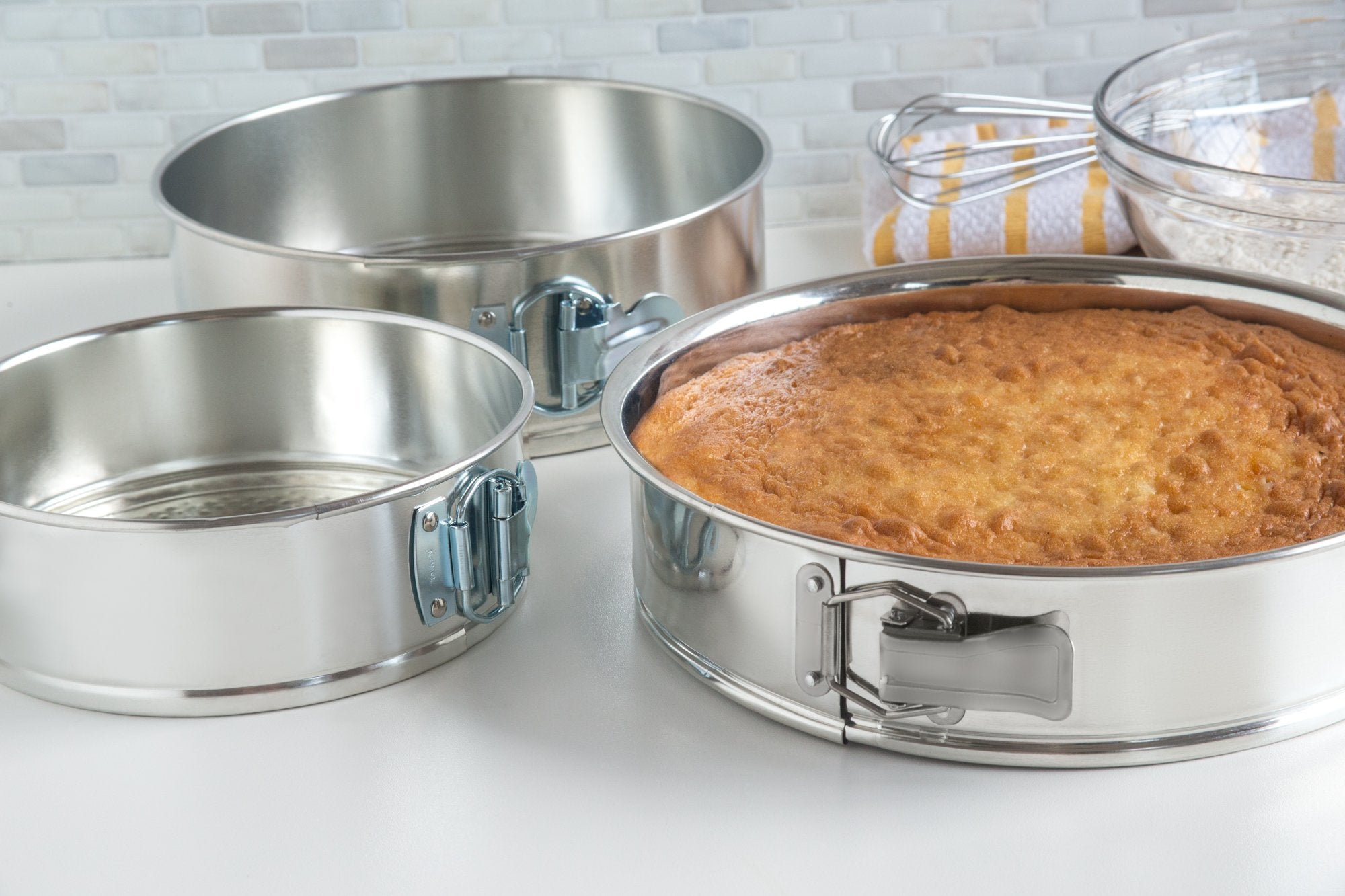 Fox Run Springform Pan Set, 3-Piece Tin-Plated Steel, 7, 9, 10 Inch, Metallic Finish