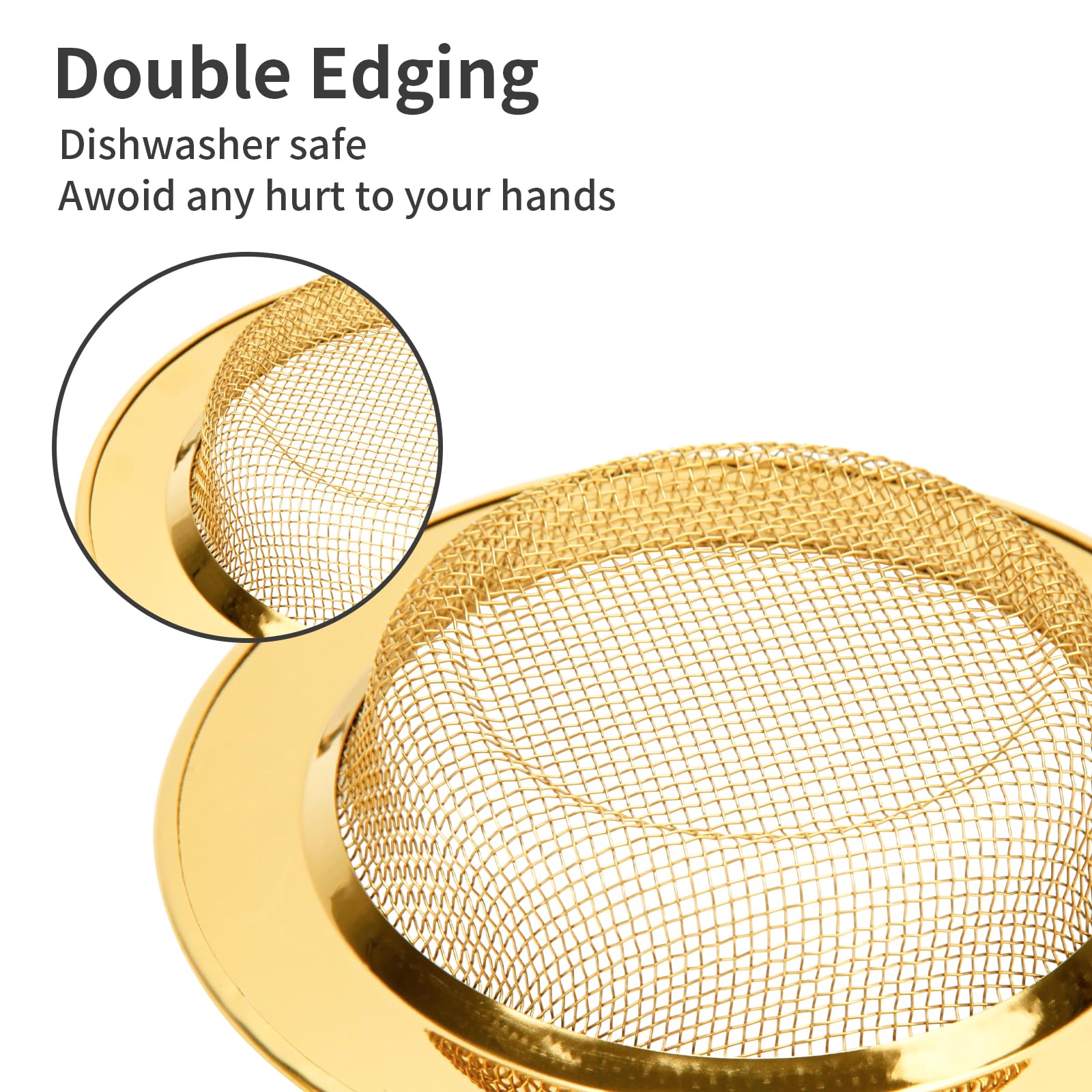 Raings 2 Pcs Kitchen Sink Strainers Stainless Steel, Upgrade Anti-Clogging Mesh Sink Drain Basket, Strainers For Sink Drain Food