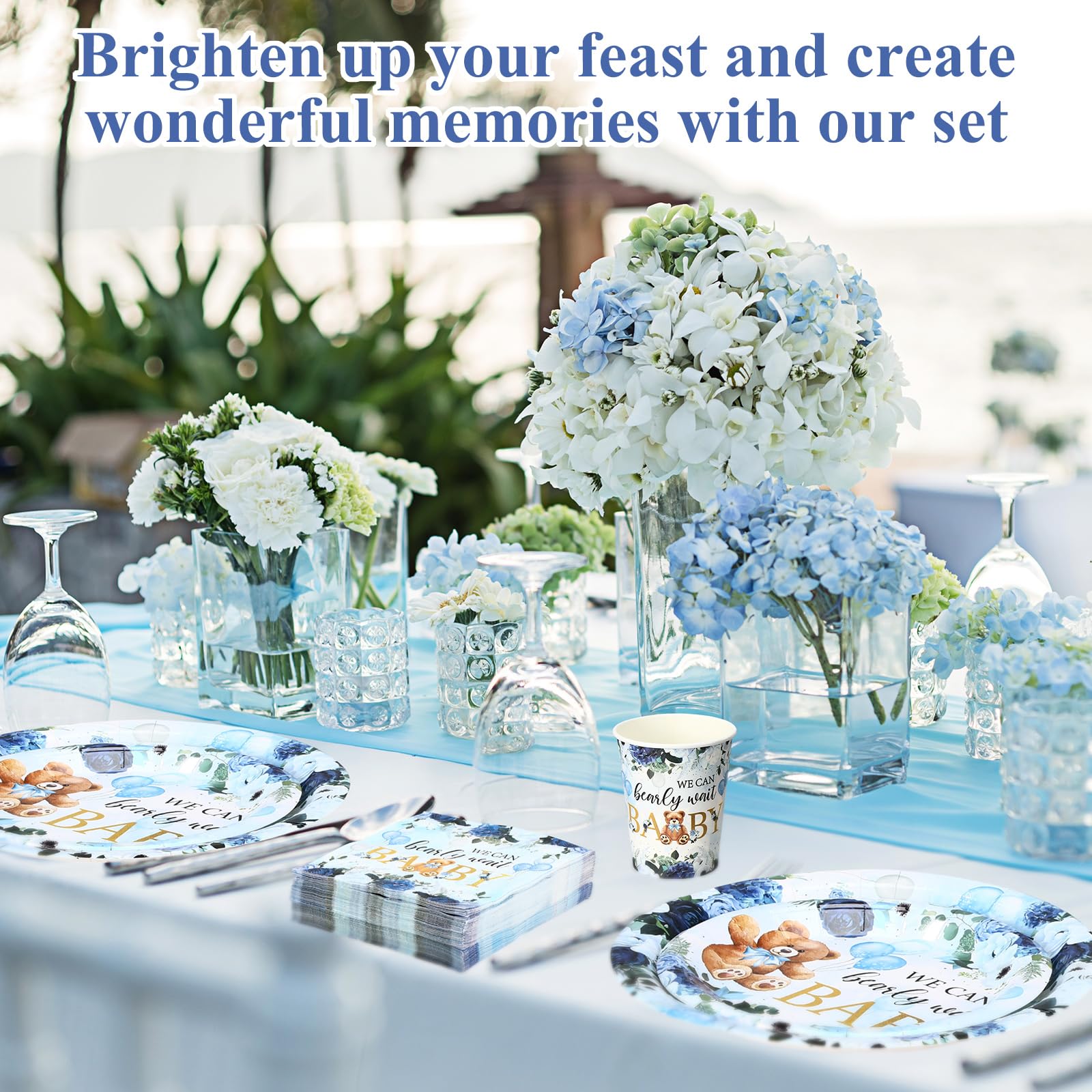 Funnymoom 250 Pcs Fall Floral Party Decoration Wildflower Paper Plates Napkins and Cups Harvest Decoration Tableware Set for Aut