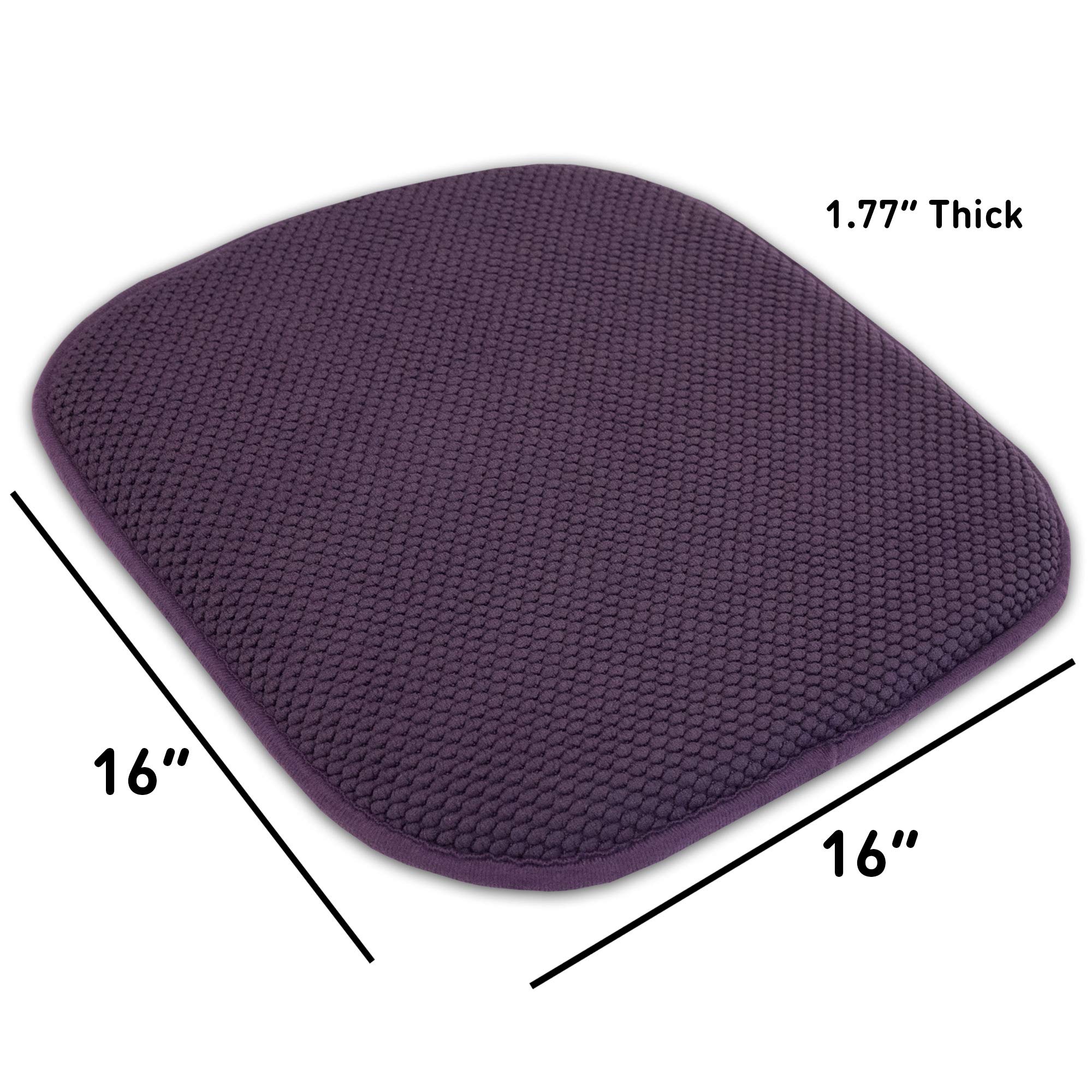 Sweet Home Collection Cushion Memory Foam Chair Pads Honeycomb Nonslip Back Seat Cover 16 X 16 6 Pack Eggplant Purple
