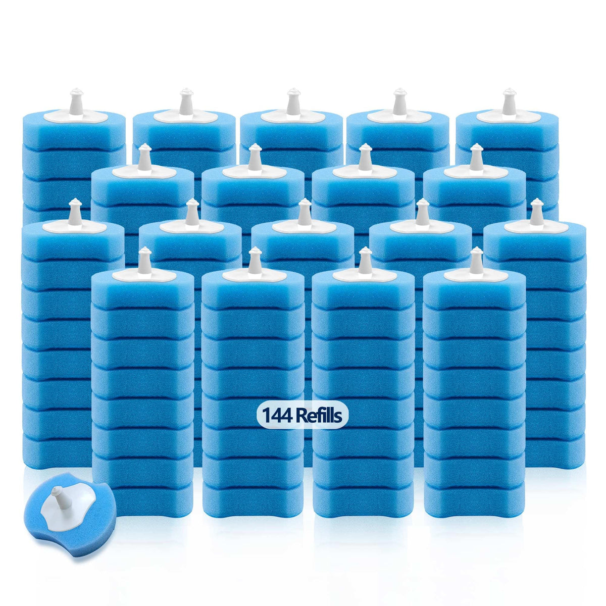 Homebetter 144 Toilet Bowl Wand Refills, Disposable Toilet Brush Refills, Upgraded Wand Refills For Wand, Toilet Scrubber Refill