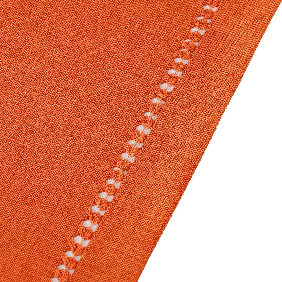 Grelucgo Handmade Hemstitch Orange Thanksgiving Table Runner, Fall Autumn Decorations(14 X 90 Inch)
