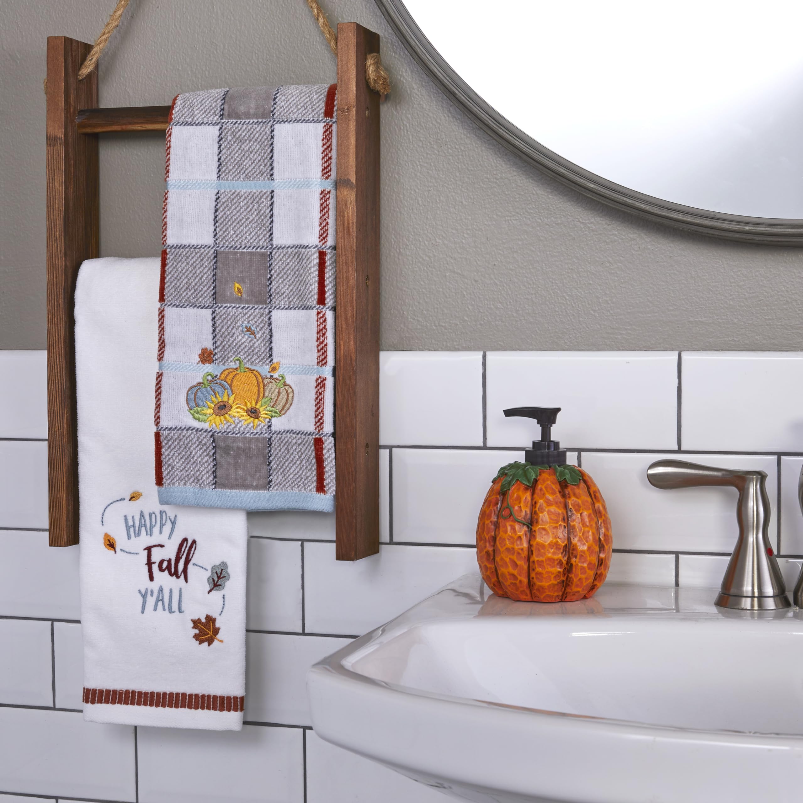 SKL Home Harvest Happy Fall Yall Hand Towel  White Small
